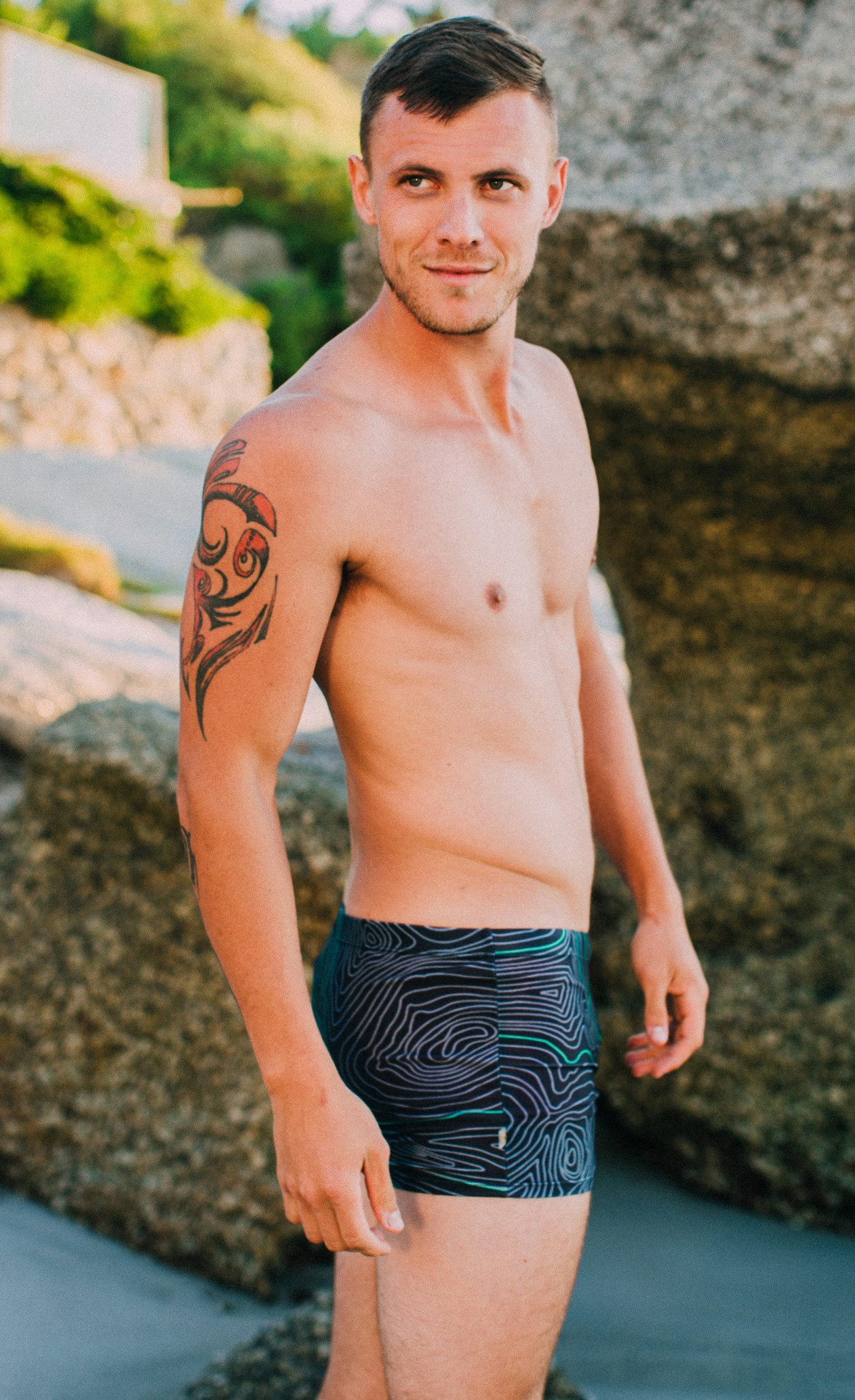 GUGGEN Mountain Badehose Badehose Herren Kastenbadehose günstig online kaufen