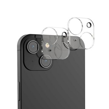 kwmobile Schutzfolie Glas Handy Kameraschutz für Apple iPhone 15, (1-St), Transparentes Schutzglas Set für Smartphone Kamera