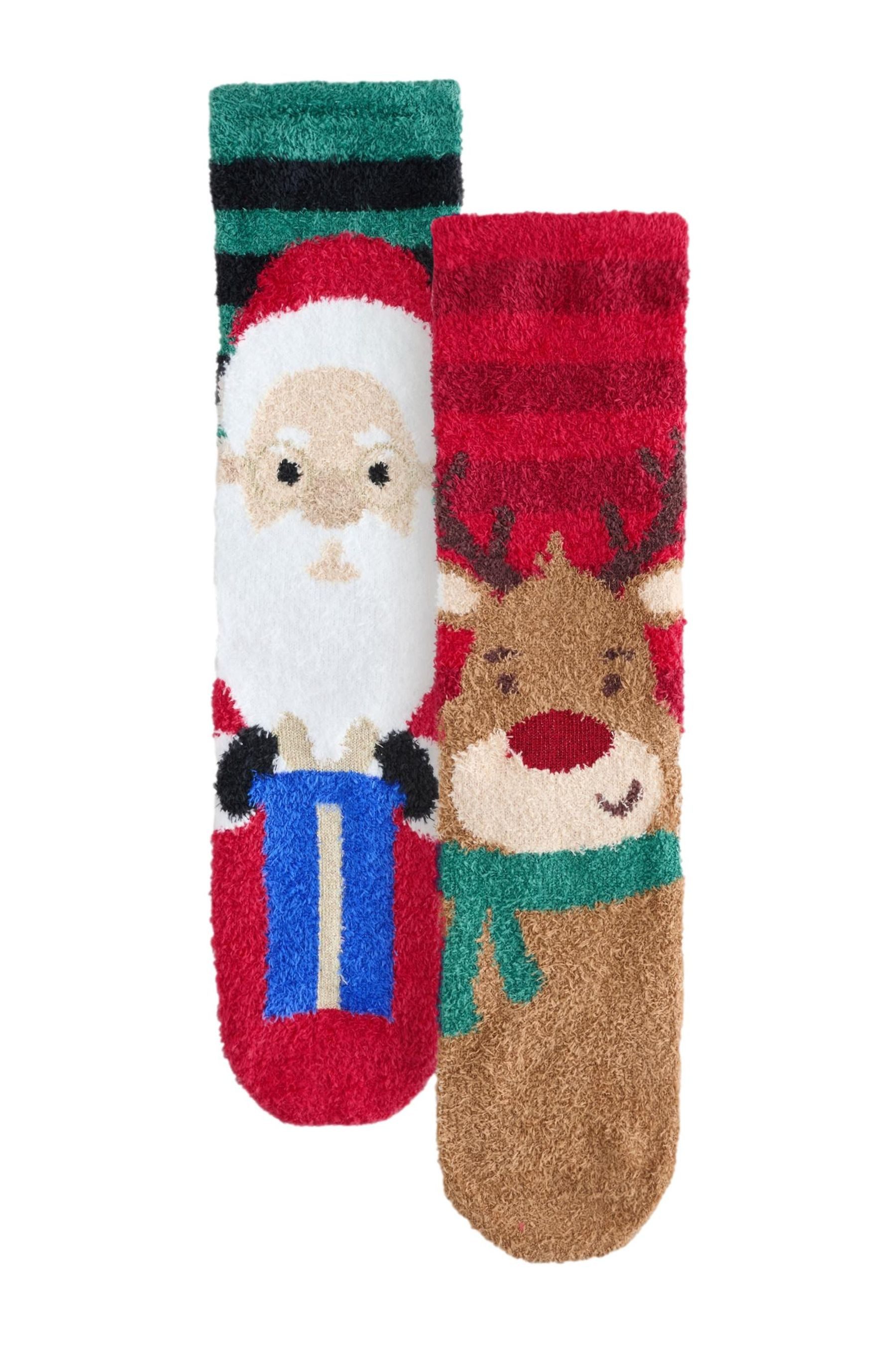 Next Kuschelsocken Kuschelige Socken mit Weihnachtsmuster, 2er-Pack (2-Paar)