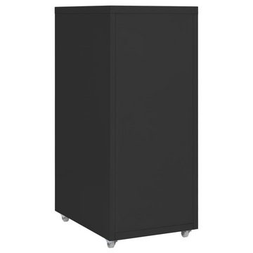 vidaXL Aktenschrank Aktenschrank mit Rollen Schwarz 28x41x69 cm Metall