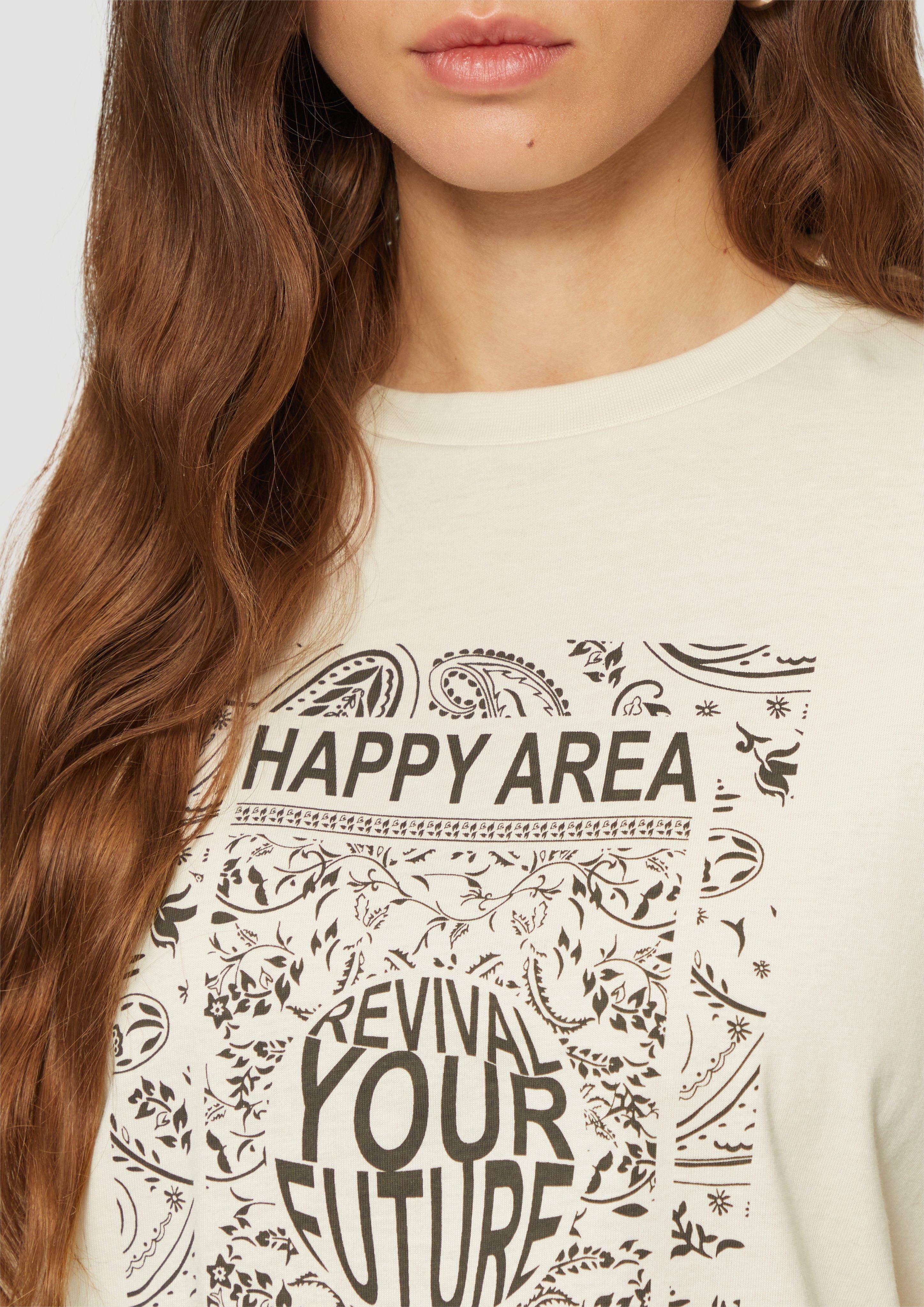 QS Kurzarmshirt Loose Fit-Shirt mit platziertem günstig online kaufen