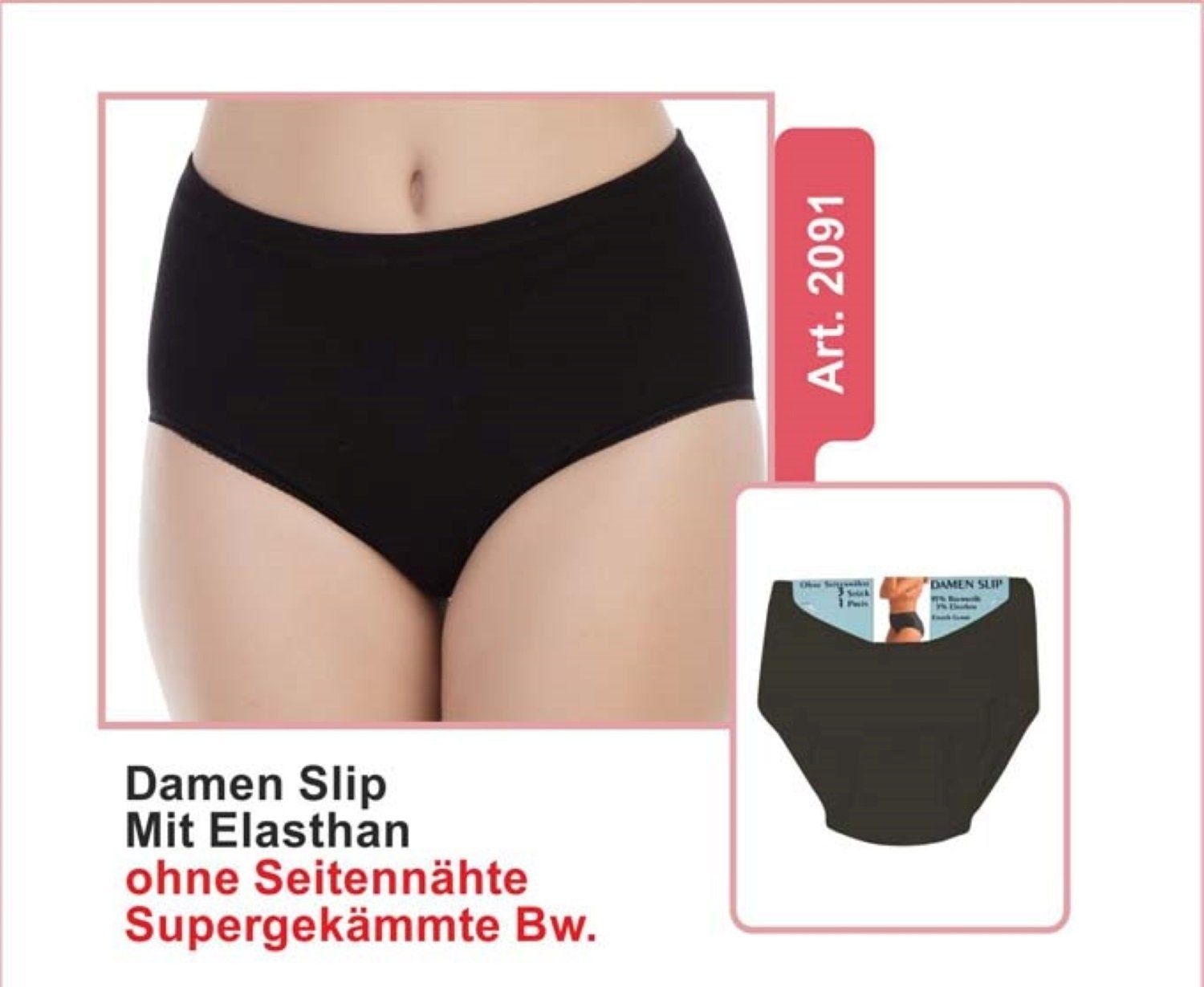 cwonlineshop Taillenslip Sparset 6er-Pack Damenslips aus Baumwolle, viele Farben (6-St) in klassischen Uni-Farben (Art-2090)