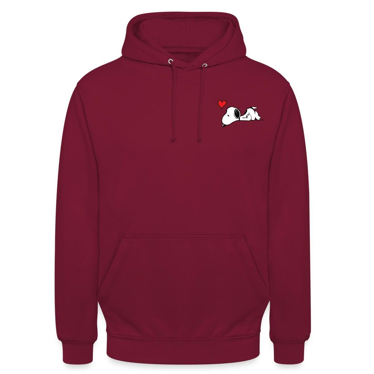 Spreadshirt Hoodie Peanuts Snoopy Herz Brustmotiv Unisex Hoodie (1-tlg)