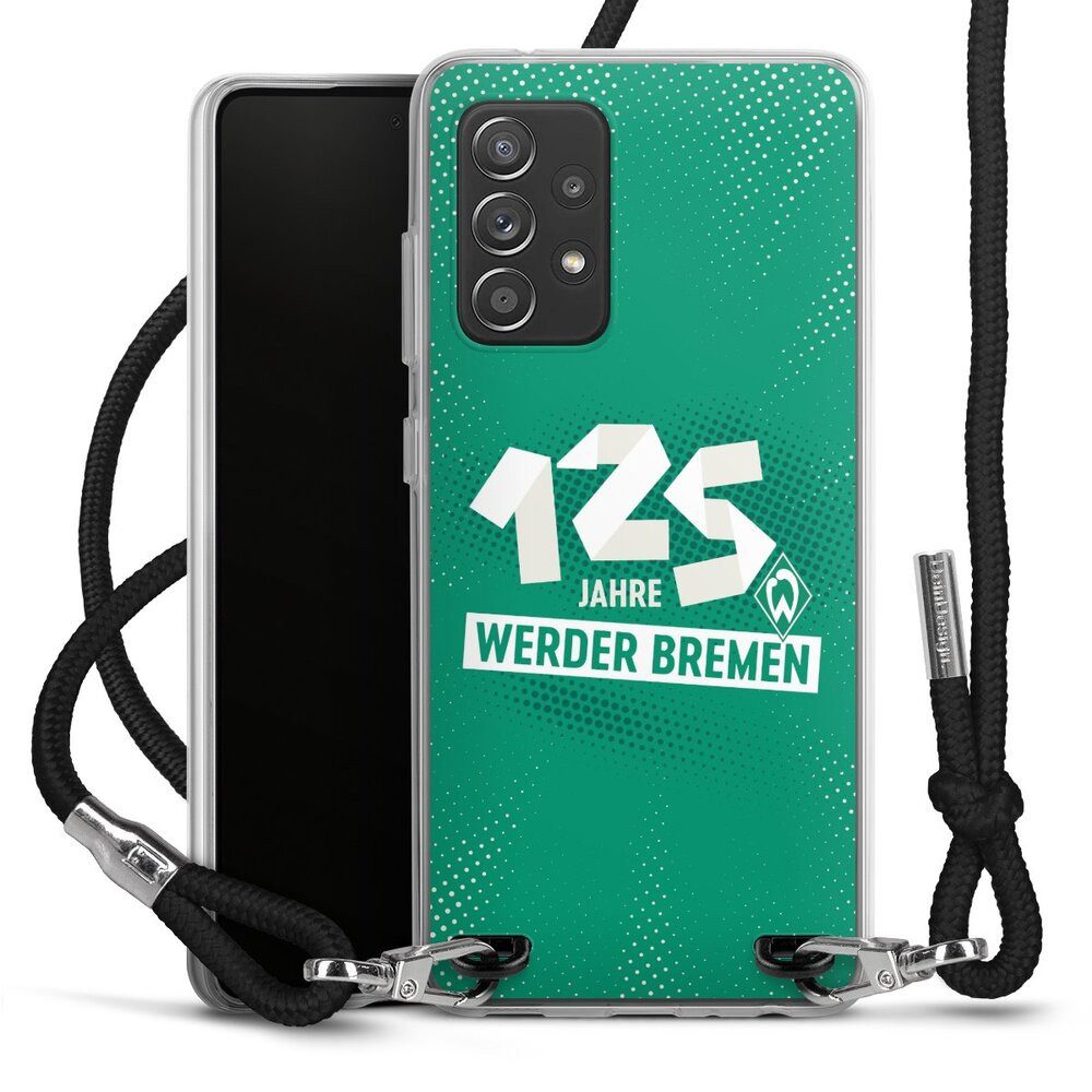 DeinDesign Handyhülle 125 Jahre Werder Bremen Offizielles Lizenzprodukt, Samsung Galaxy A52 5G Handykette Hülle mit Band Case zum Umhängen