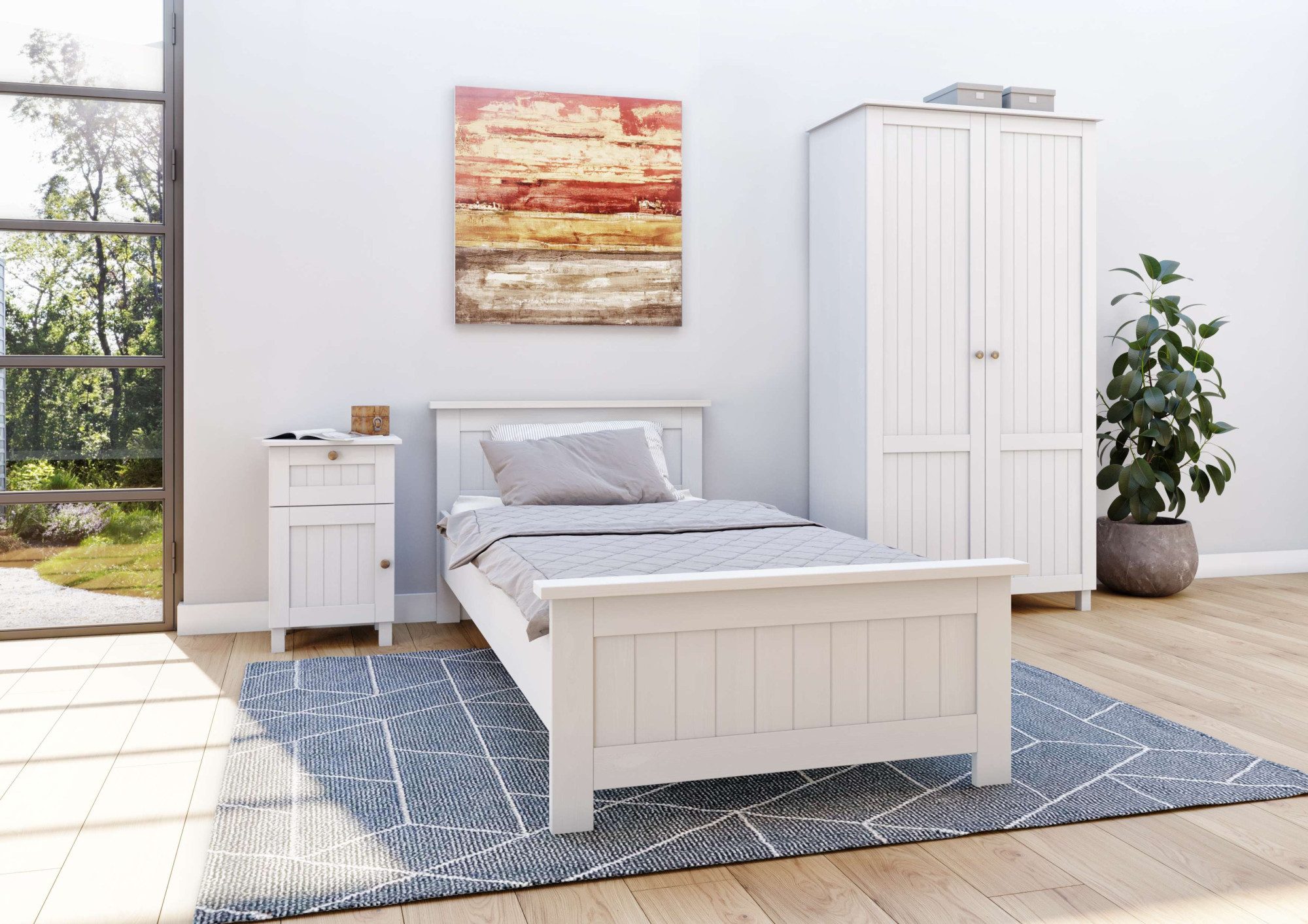 OTTO home Massivholzbett Juventus, Bett, Massivholzbett, Holzbett, Bettrahmen (Breite/Belastbarkeit 140cm/180 KG), Breite 90 cm, aus massiver Kiefer, FSC®-zertifiziert