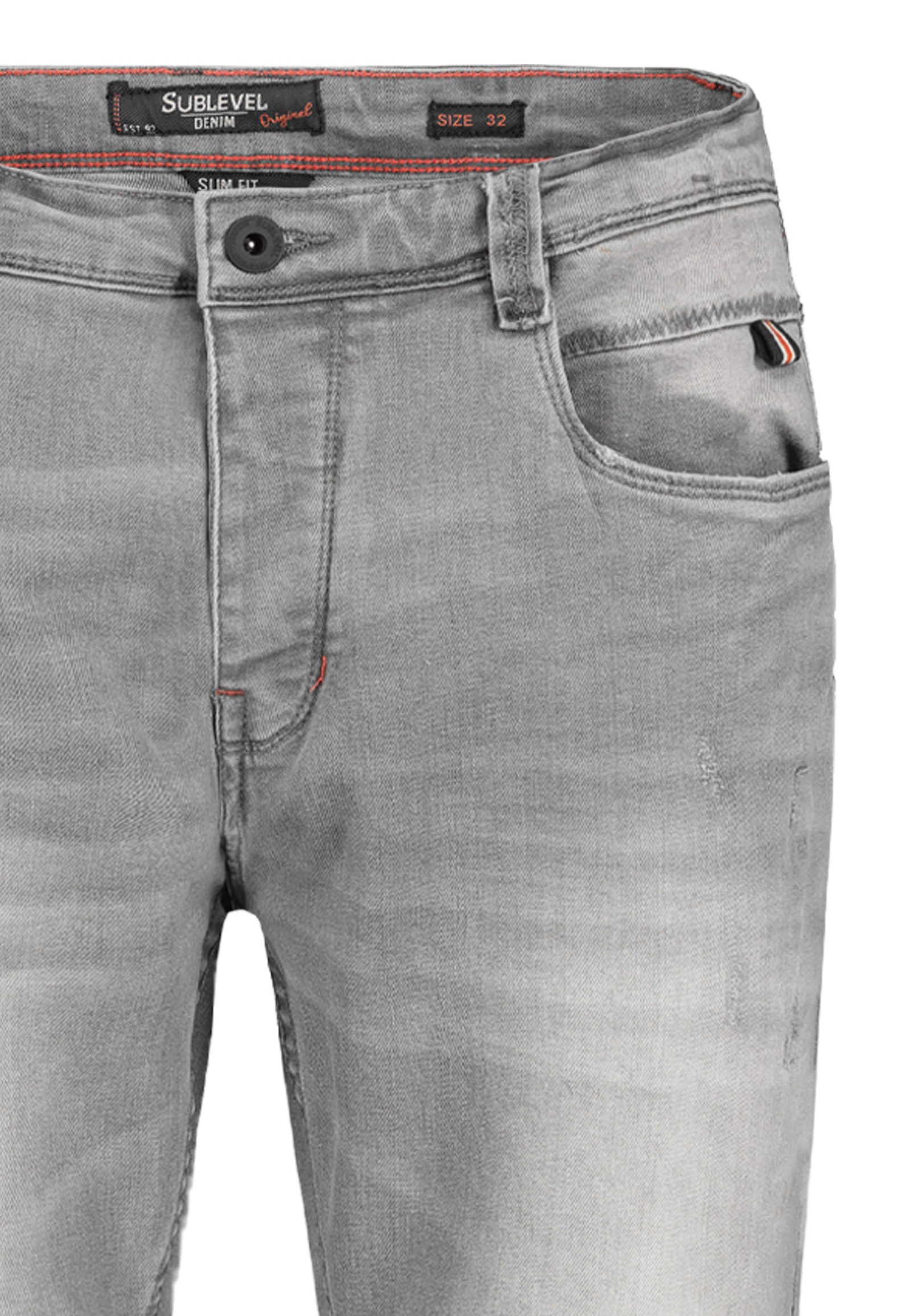 SUBLEVEL Slim-fit-Jeans Herren Jeans Slim Straight Fit Stretch Hose Flexible