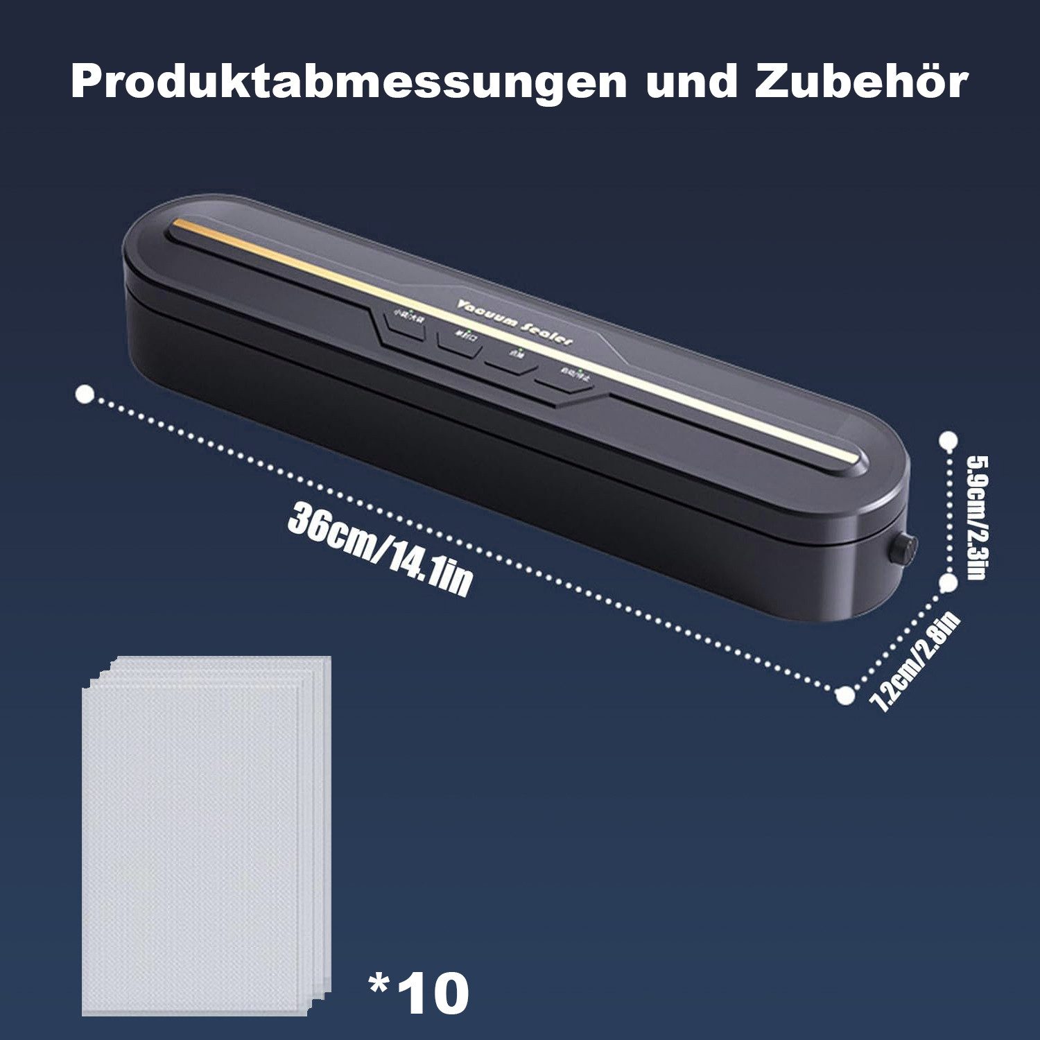 AIMAX Vakuumierer Vakuumiergerät bis zu 8x Länger Frisch für Trockene, Feuchte, Frische, Rollenbreite 28 cm, 120W, Folienschweißgerät, Enthält 10 Vakuumbeutel, Versiegelungsgerät