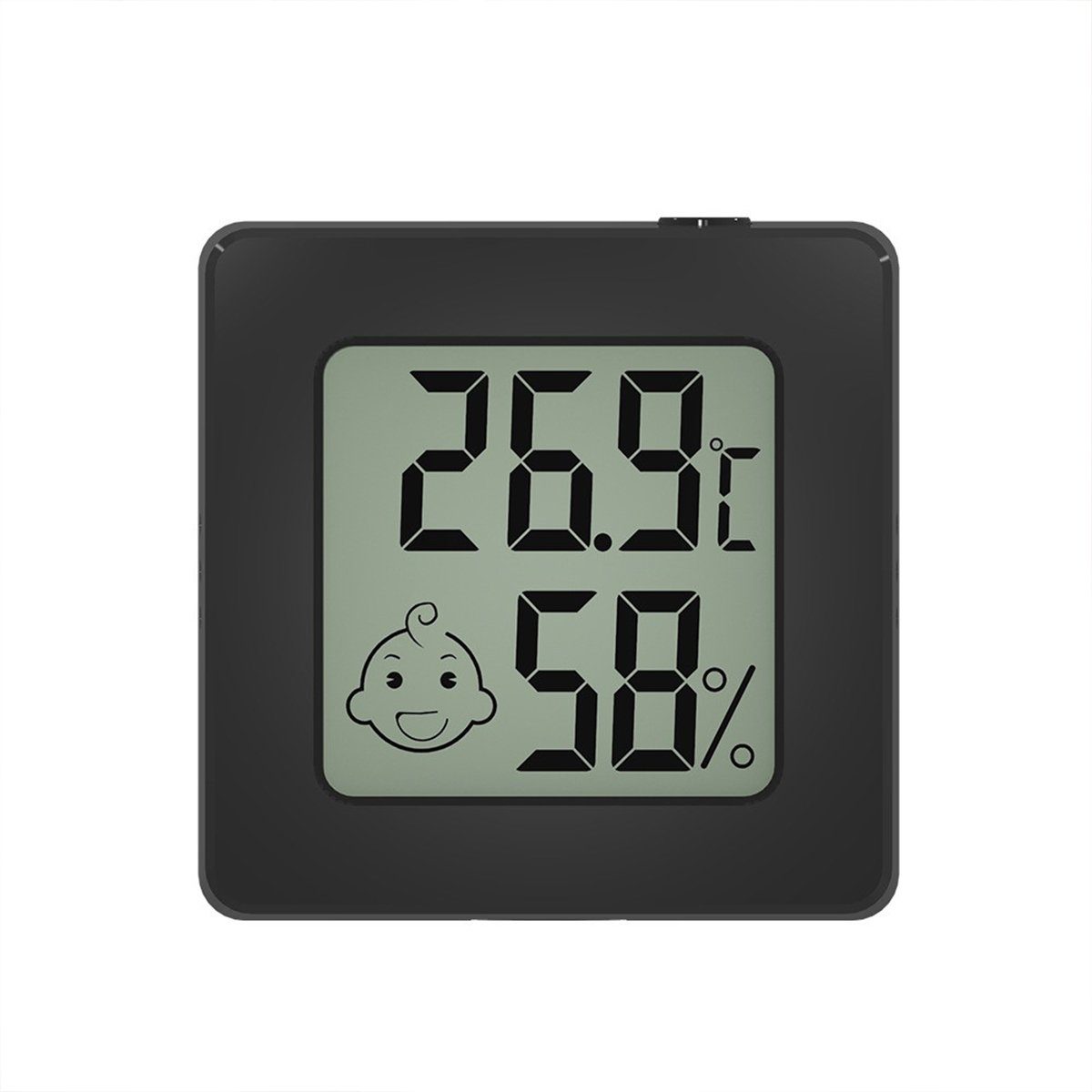 XDeer Raumthermometer Mini Thermometer Hygrometer Raumthermometer, Digital Innen Temperatur Monitor für Innenraum Babyraum Schwarz