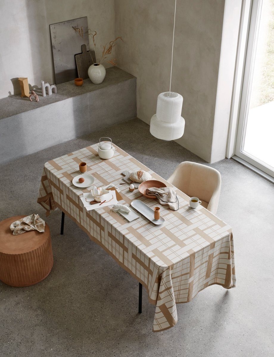 Broste Copenhagen Stoffserviette Earl Serviette Rainy Day / Indian Tan 45 x 45 cm, Earl Serviette