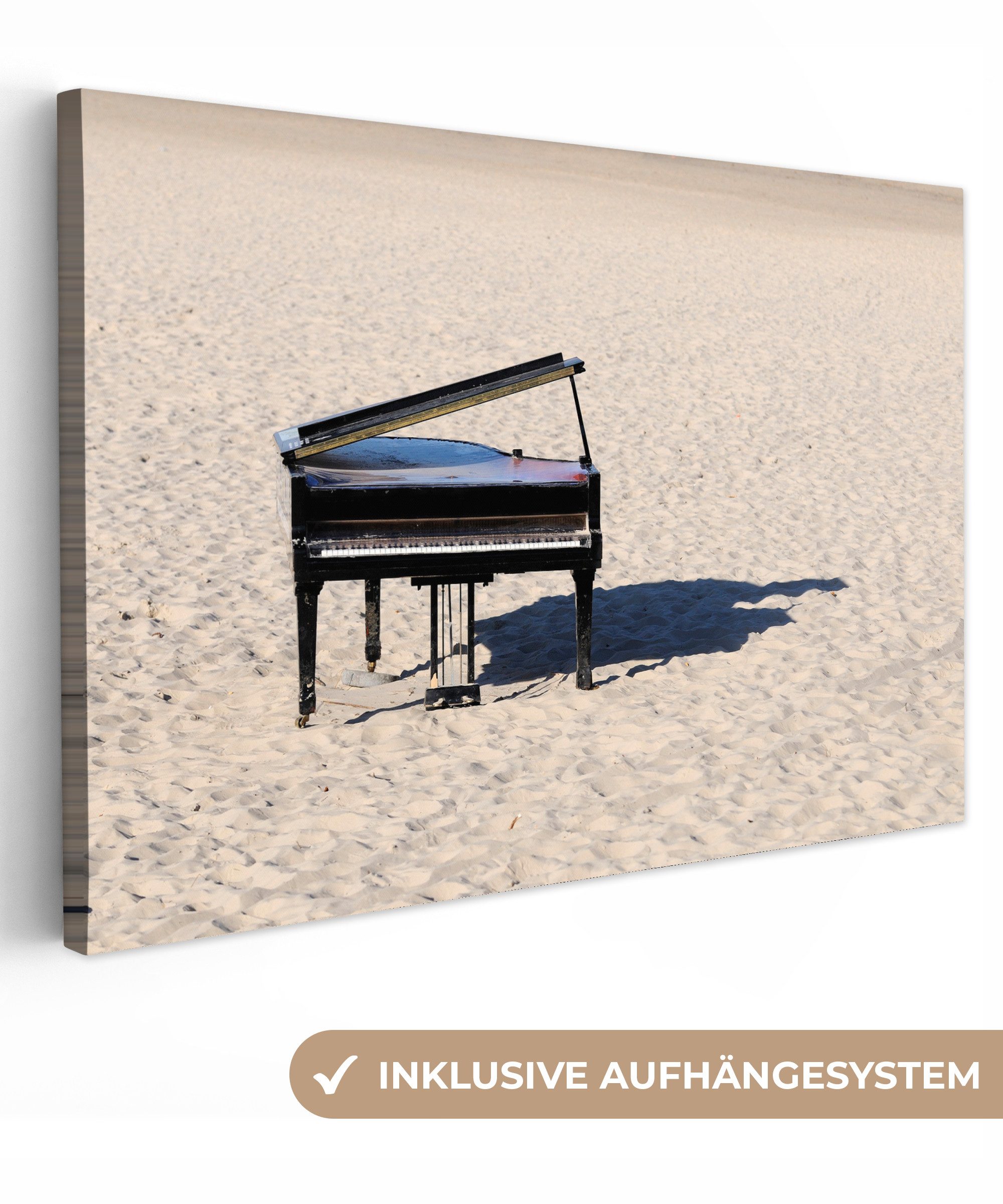 Leinwandbild Ein Klavier am Strand