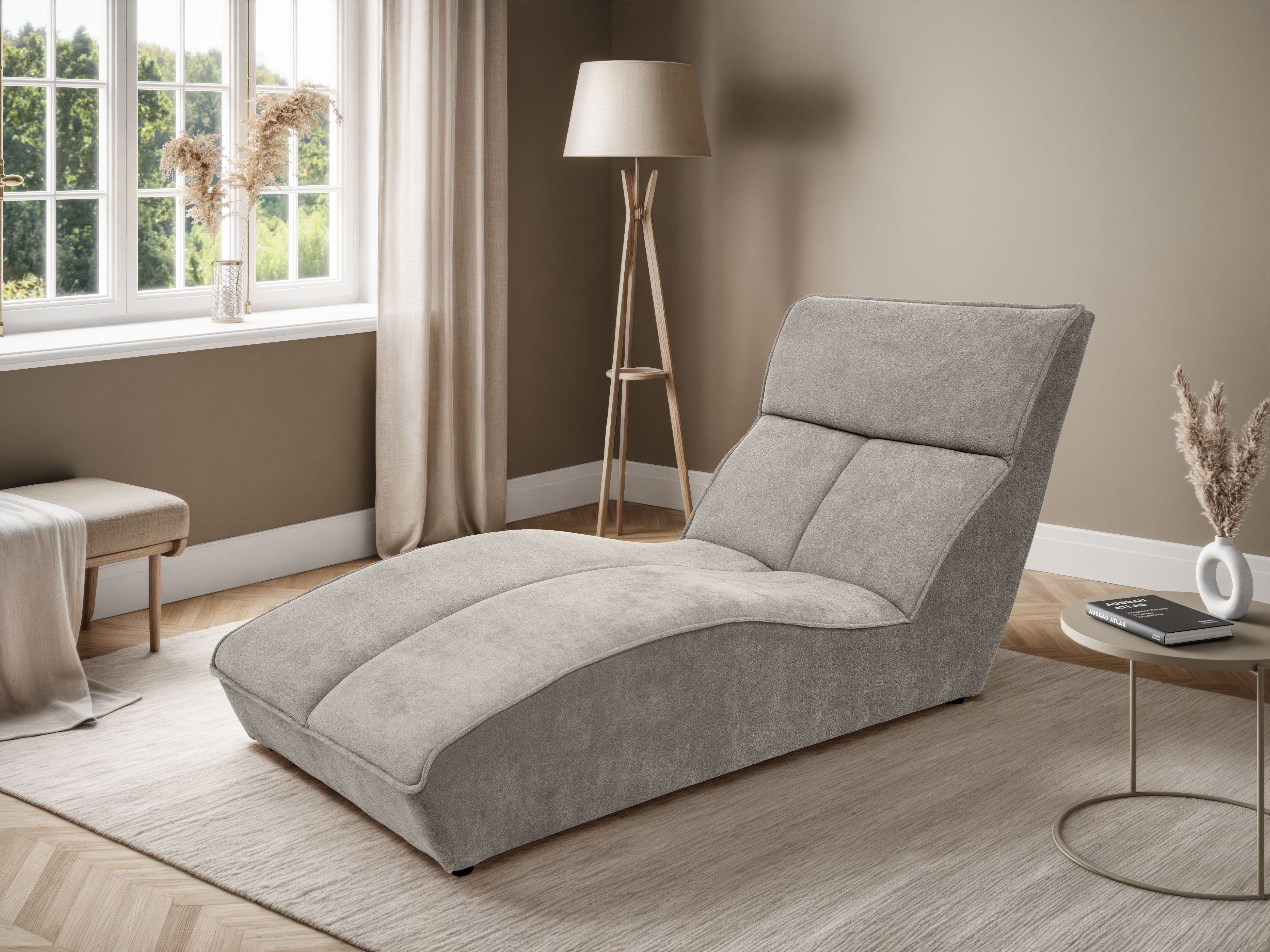 Beautysofa Chaiselongue SAN DIEGO moderne Recamiere aus Velours, Veloursstoff Sereno, in vielen modernen Farben erhältlich, Design Liegesofa zum Entspannen