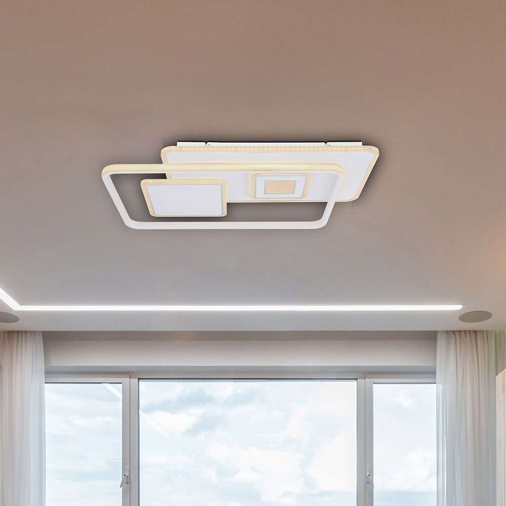 etc-shop LED Wohnzimmerlampe Tageslichtweiß, dimmbar Fernbedienung Deckenleuchte, Neutralweiß, Deckenlampe Esszimmerleuchte verbaut, Kaltweiß, fest LED-Leuchtmittel Warmweiß