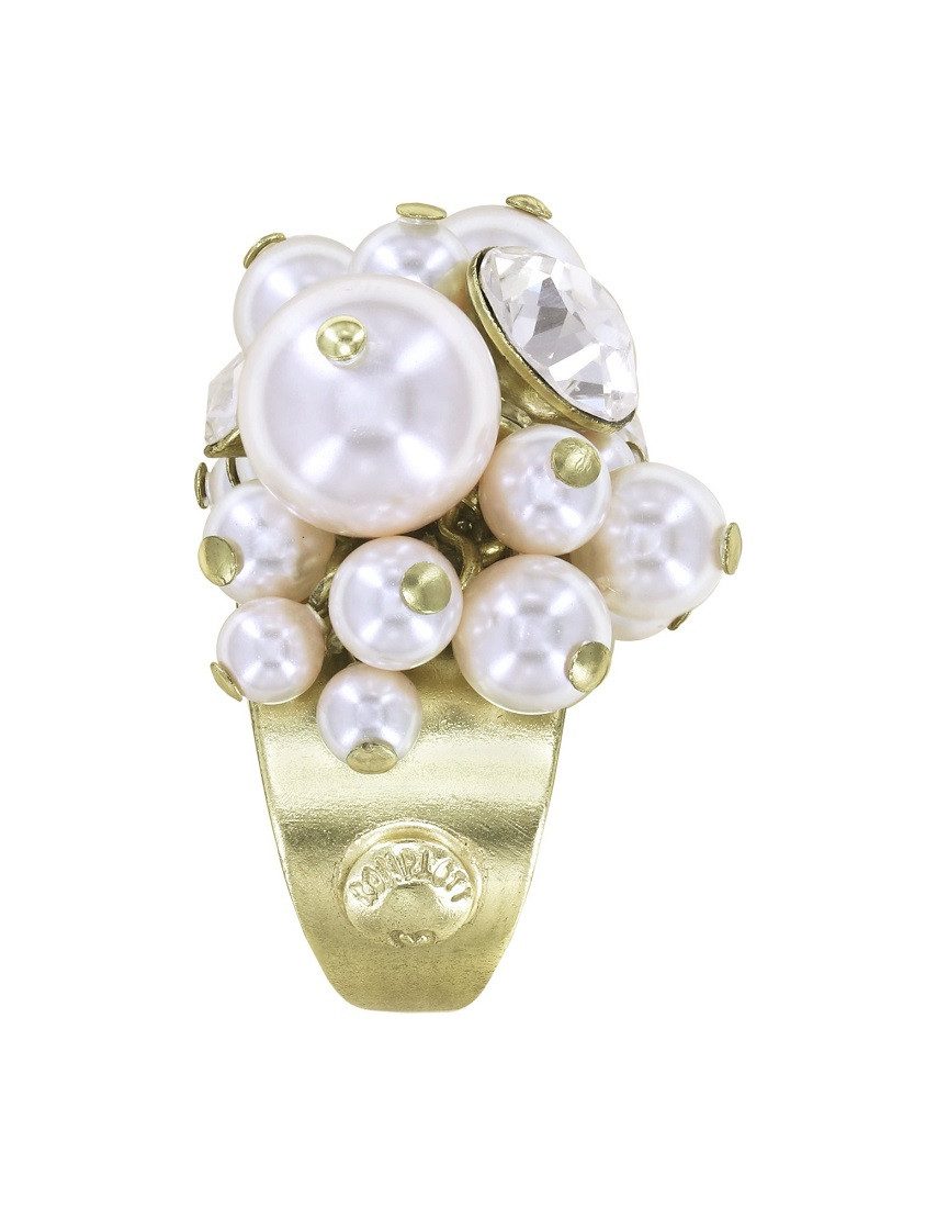 KONPLOTT Fingerring Konplott: Ring Pearl Shadow - shinny brass