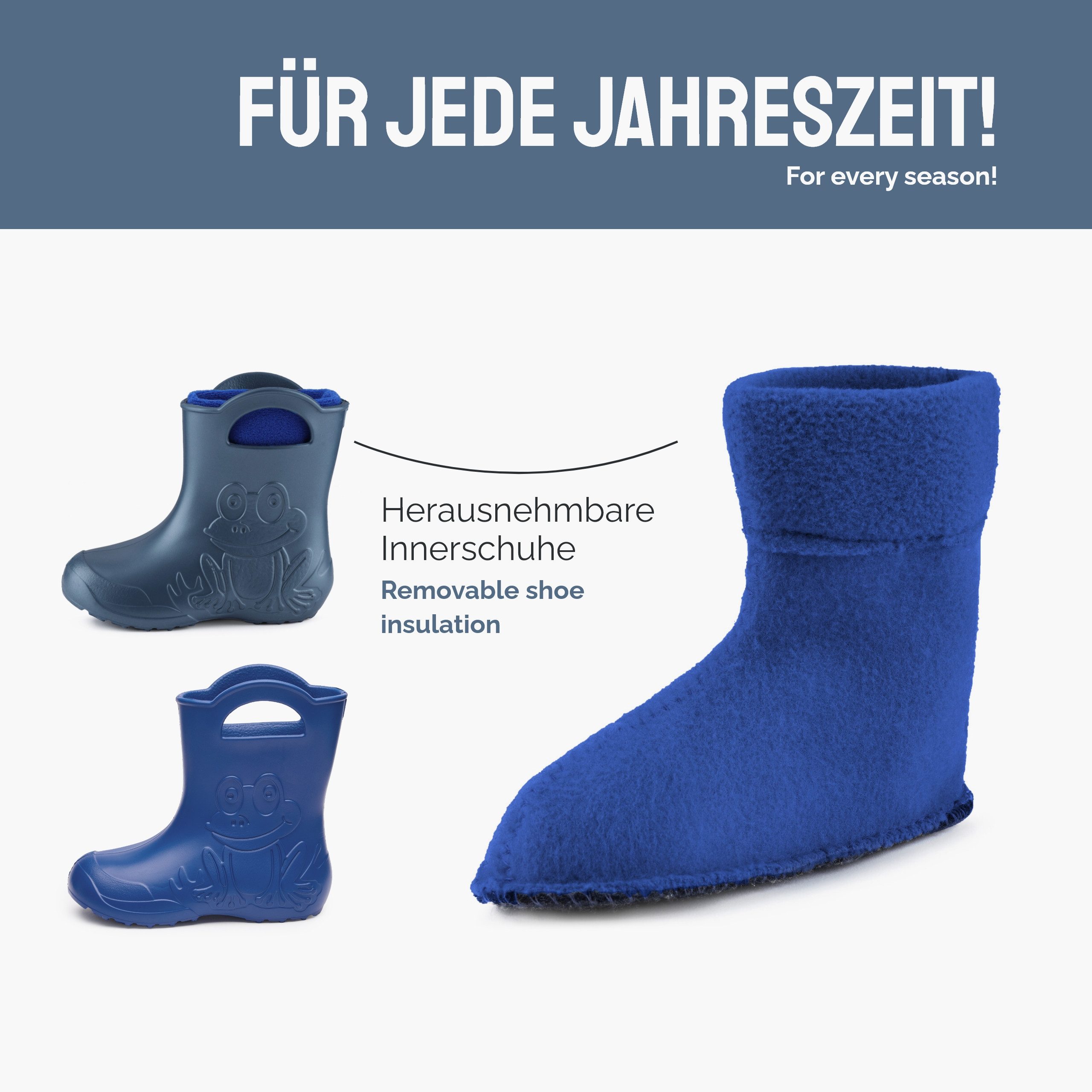 Ladeheid Kinder EVA federleichte Regenschuhe LA-CA-03 Gummistiefel mit herausnehmbares Innenfutter – Bild 4 von 5