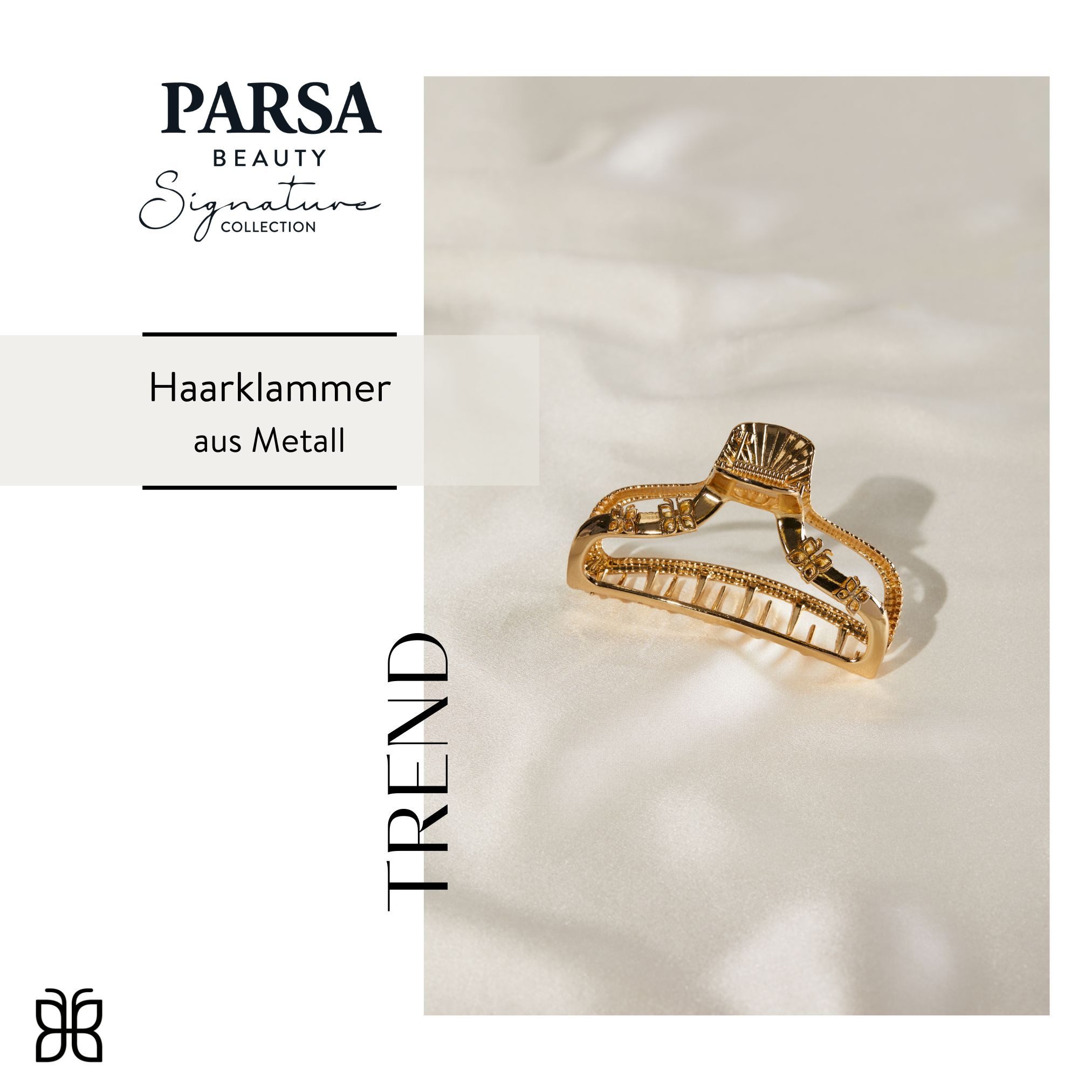 PARSA Beauty Haarklammer Signature Collection Metallhaarklammer mit Schmetterlings-Detail