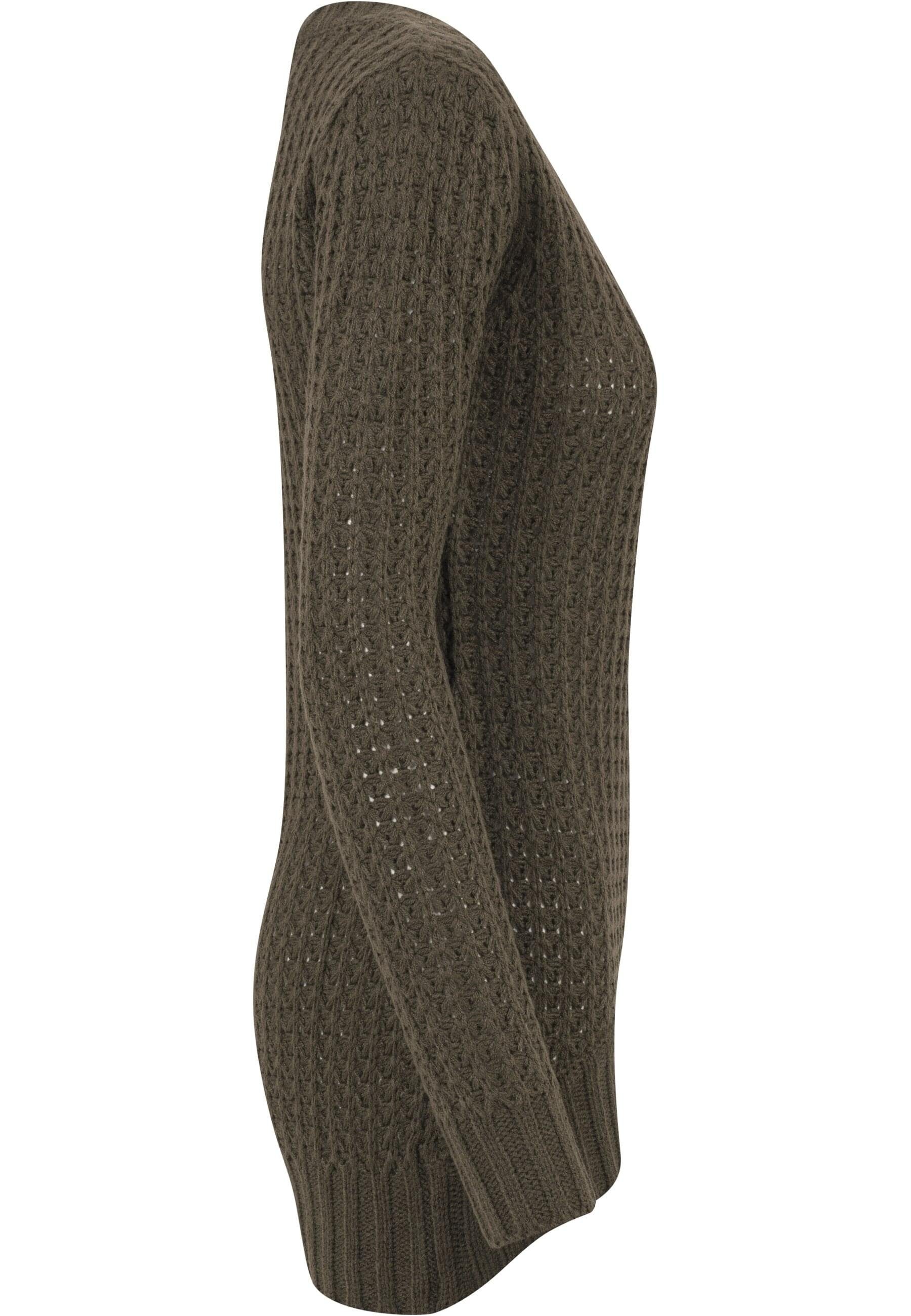 CLASSICS Sweater Ladies Kapuzenpullover olive URBAN Damen (1-tlg) Long Wideneck