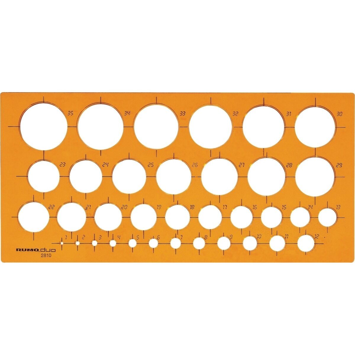 Rumold Zeichenschablone Kreisschablone 1-35mm orange – Bild 2 von 2