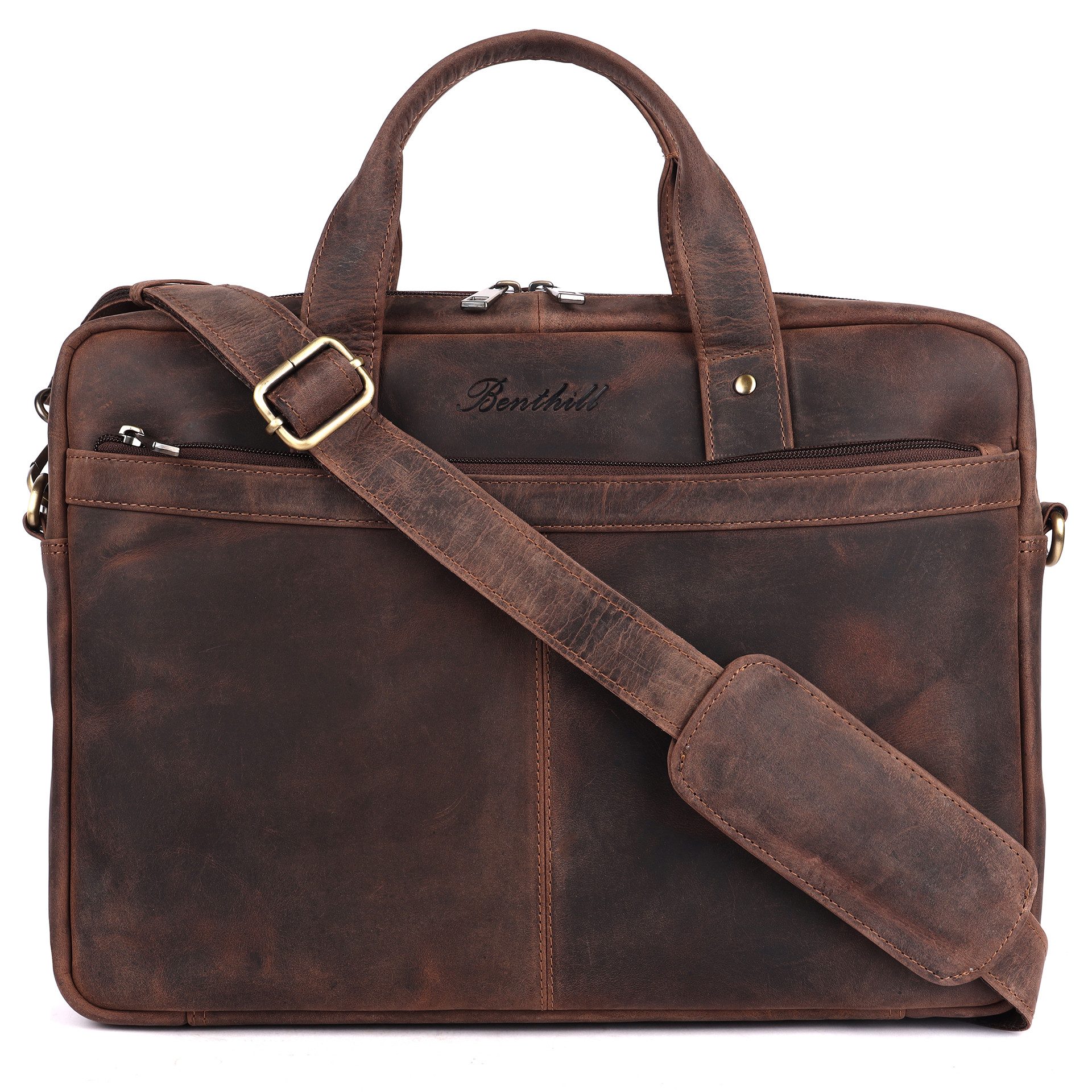 Benthill Aktentasche Echt Leder Laptoptasche Büro Tasche Umhängetasche Schu günstig online kaufen