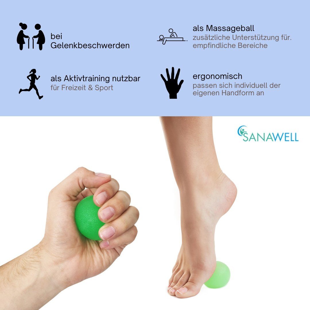 Medosan Massageball Faszienbälle 3er-Set, verschiedene Härtegrade, Therapiebälle, steigert die Beweglichkeit und Flexibilität von Händen und Fingern – Bild 5 von 5