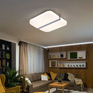 etc-shop LED Deckenleuchte, LED-Leuchtmittel fest verbaut, Warmweiß, LED Chrom Deckenleuchte Wohnzimmer Deckenlampen Esszimmerlampe