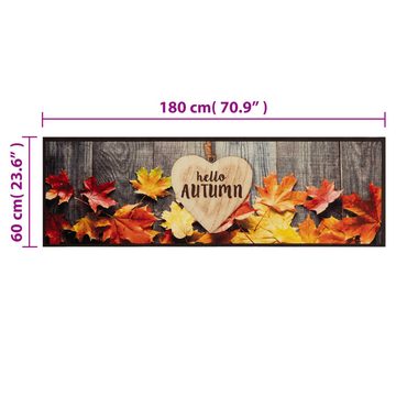 Fußmatte Küchenteppich Waschbar Herbst 60x180 cm Samt, vidaXL, Rechteckig