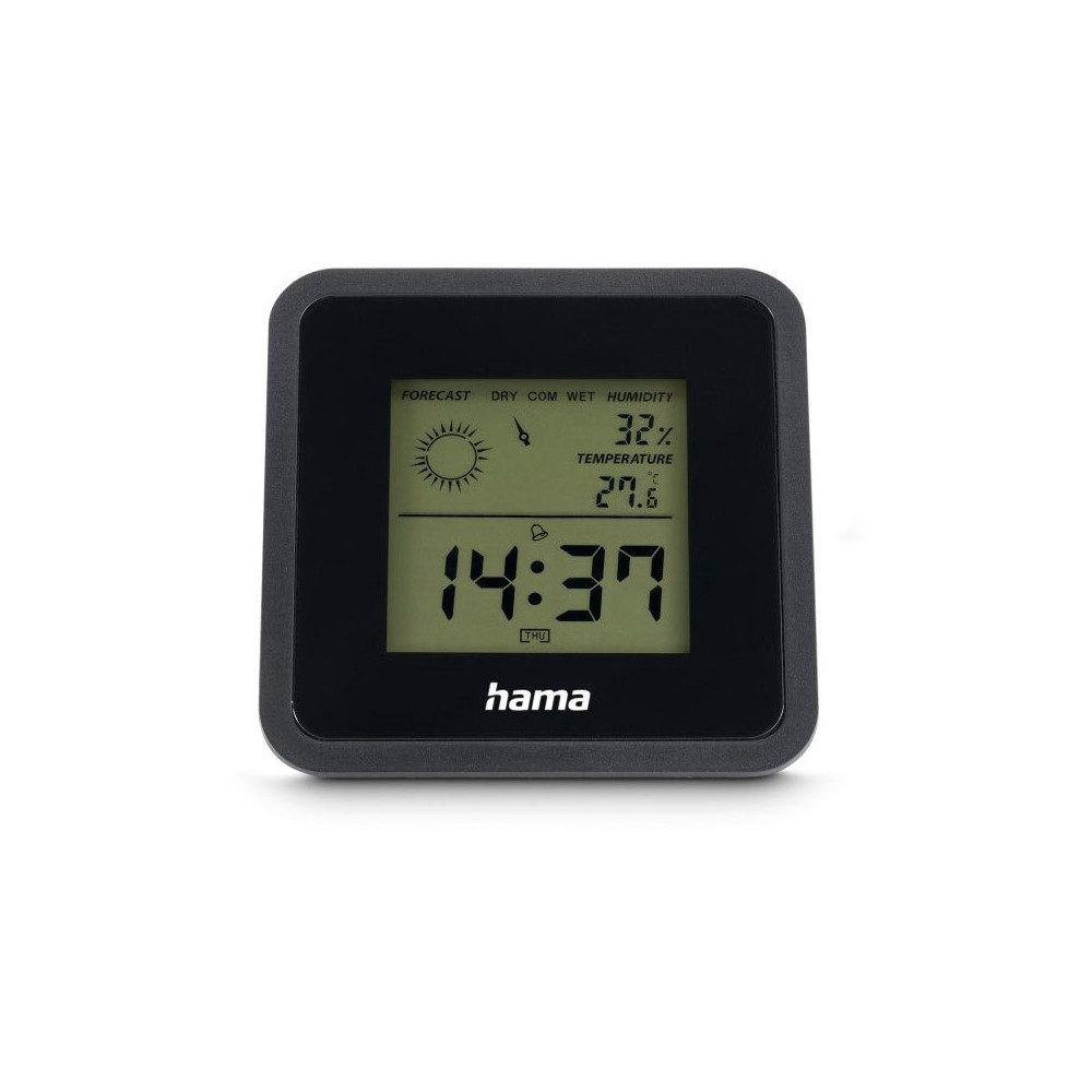 Wetterstation Hama Borneo Thermo-Hygrometer schwarz für Zuhause.