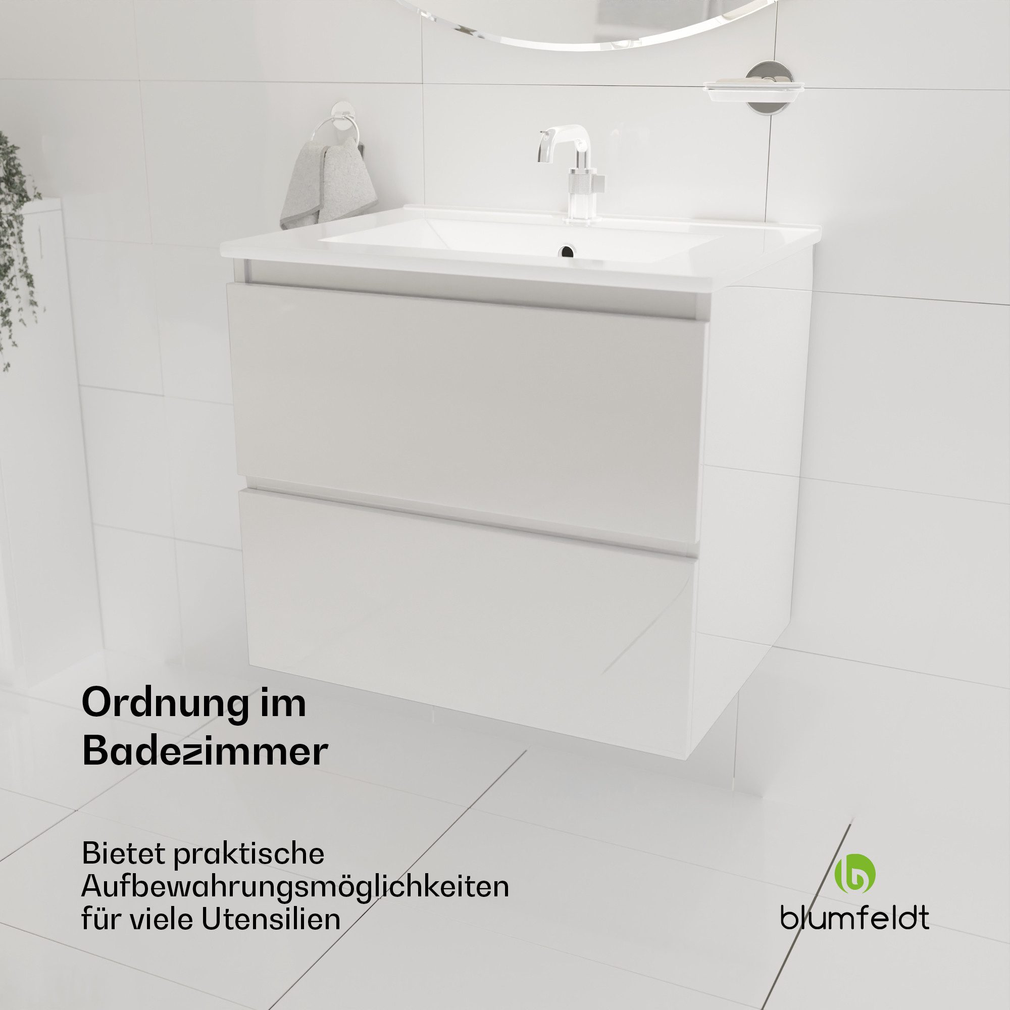 blumfeldt Waschtisch Johnstone Waschtisch Badezimmerschrank Badschrank, günstig online kaufen