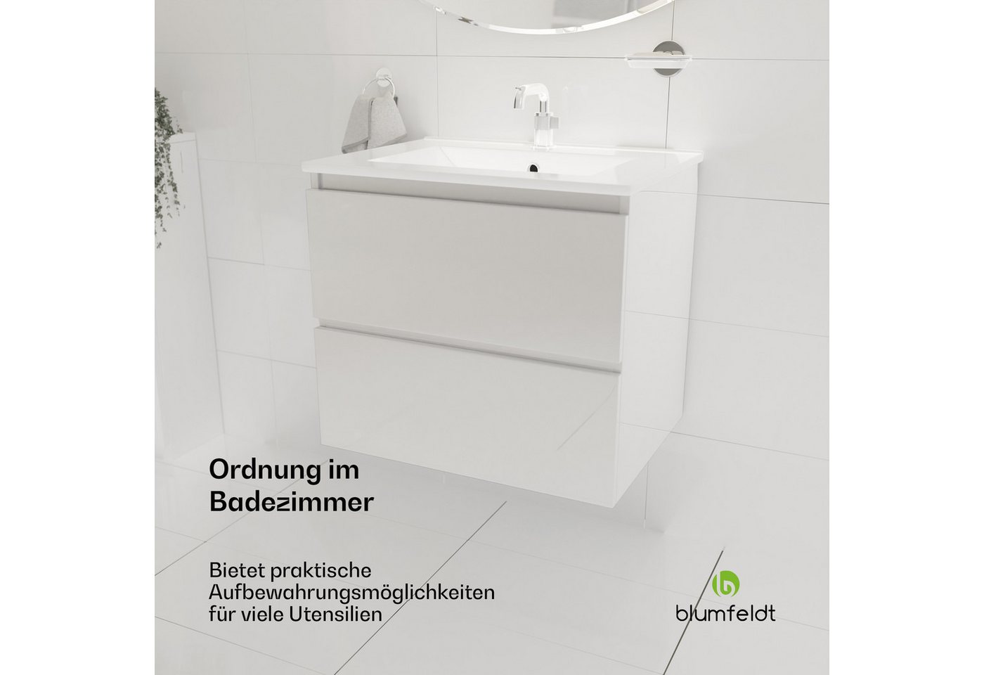 Thumbnail - blumfeldt Waschtisch Johnstone Waschtisch Badezimmerschrank Badschrank, Waschbecken mit Schrank Waschbeckenunterschrank ...