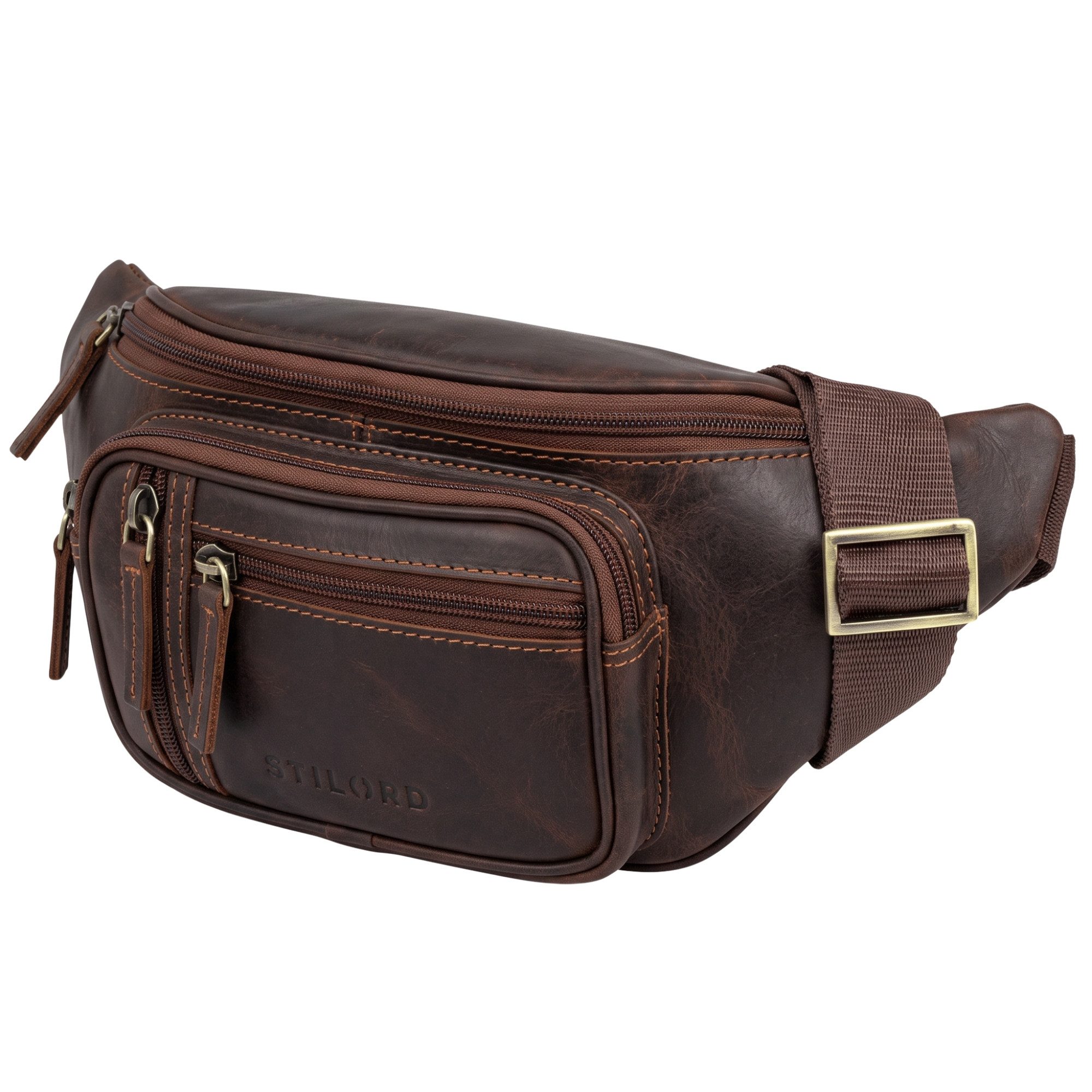 STILORD Bauchtasche "Greg" Bauchtasche / Gürteltasche Echtes Leder für Damen Herren Groß
