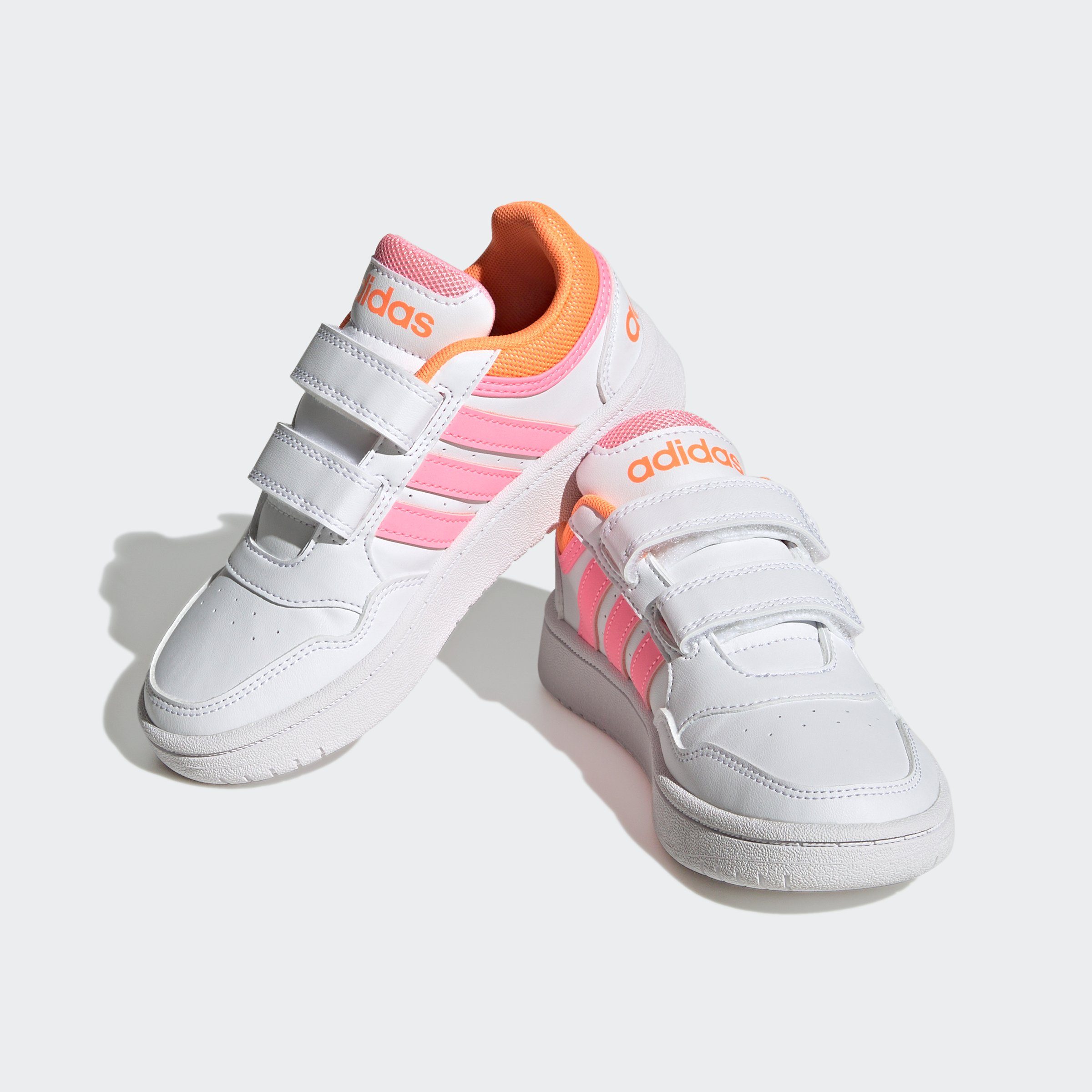 adidas Sportswear HOOPS Sneaker Cloud White / Beam Pink / Screaming Orange