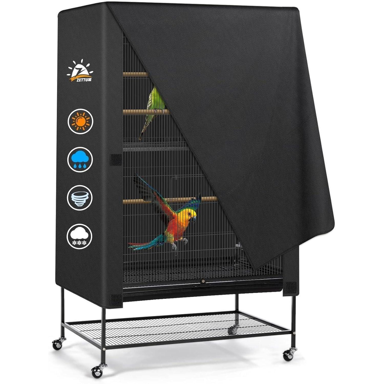 LuxusKollektion Vogelkäfig Vogelkäfigabdeckung Schutznetz 600D Wasserdicht 83 x 58 x 101 CM