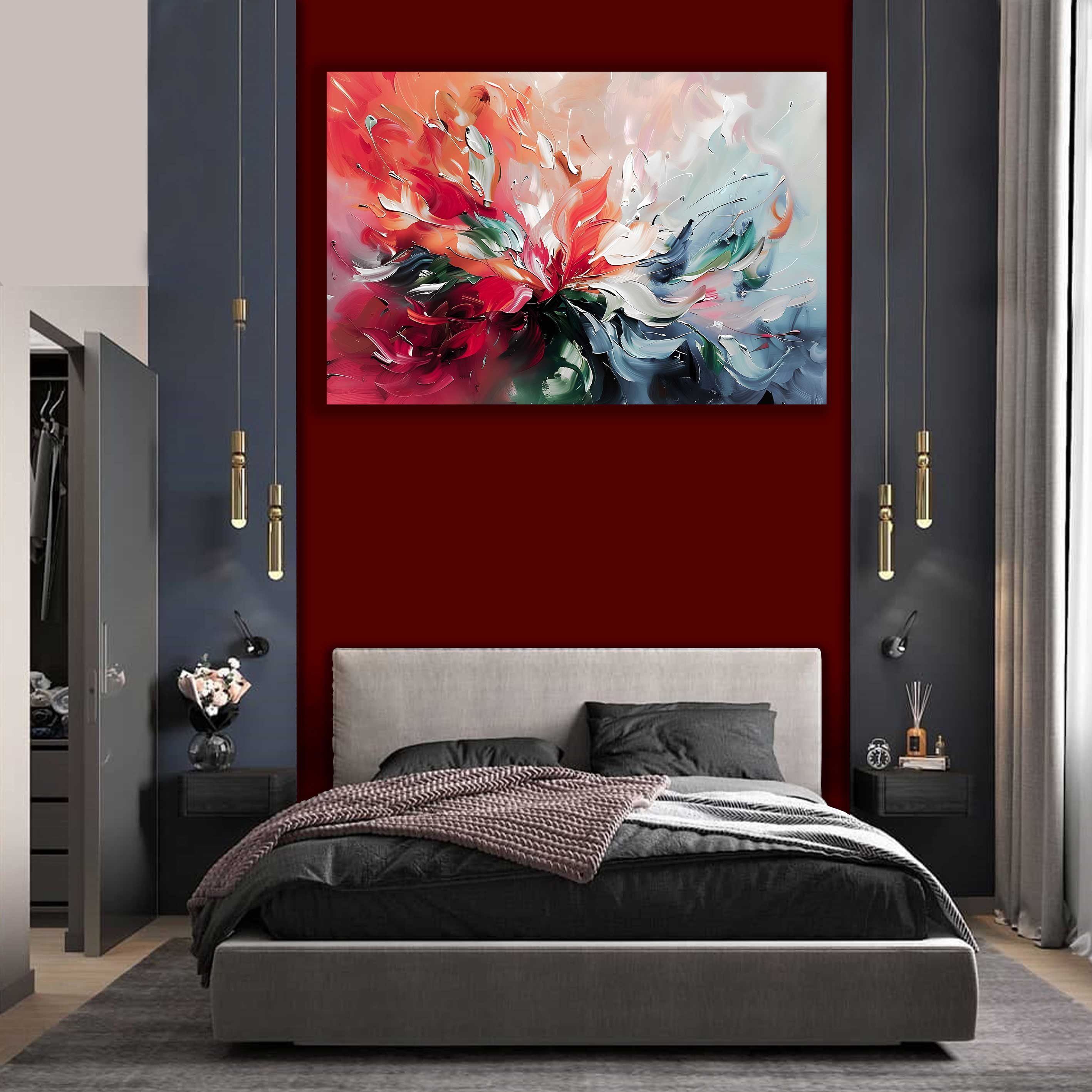 Leinwando Wandbild Leinwandbild - Abstrakte Blumen günstig online kaufen
