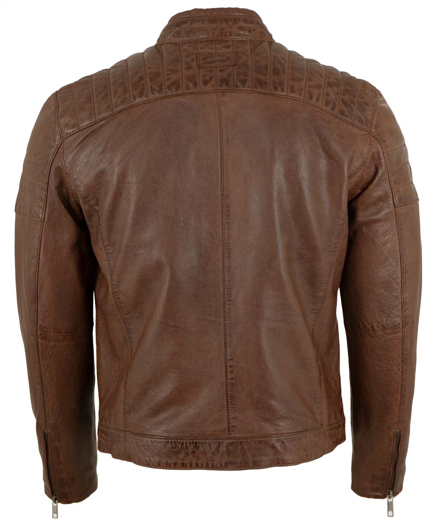 Deercraft Lederjacke DMEldrick Deercraft - Herren Lederjacke Lammnappa dunkel cognac