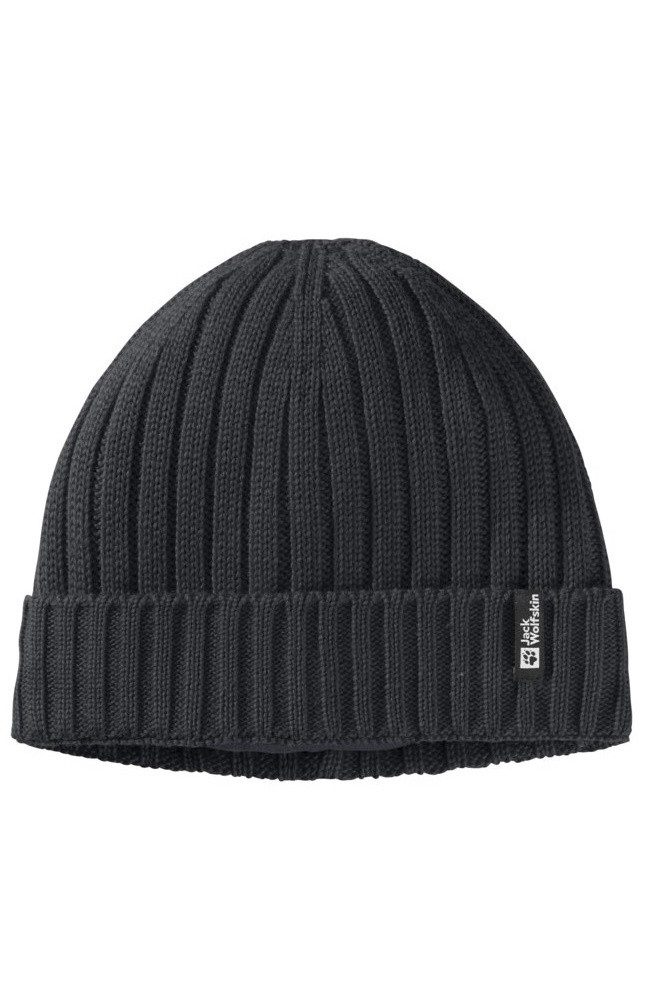 Jack Wolfskin Strickmütze Rib Knit Beanie (Fleece-Futter) schwarz günstig online kaufen