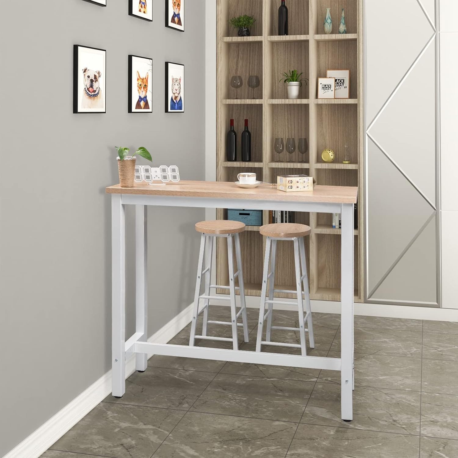 Woltu Bartisch (1-St), Metallgestell, Tischplatte aus MDF, 120x40x100cm günstig online kaufen