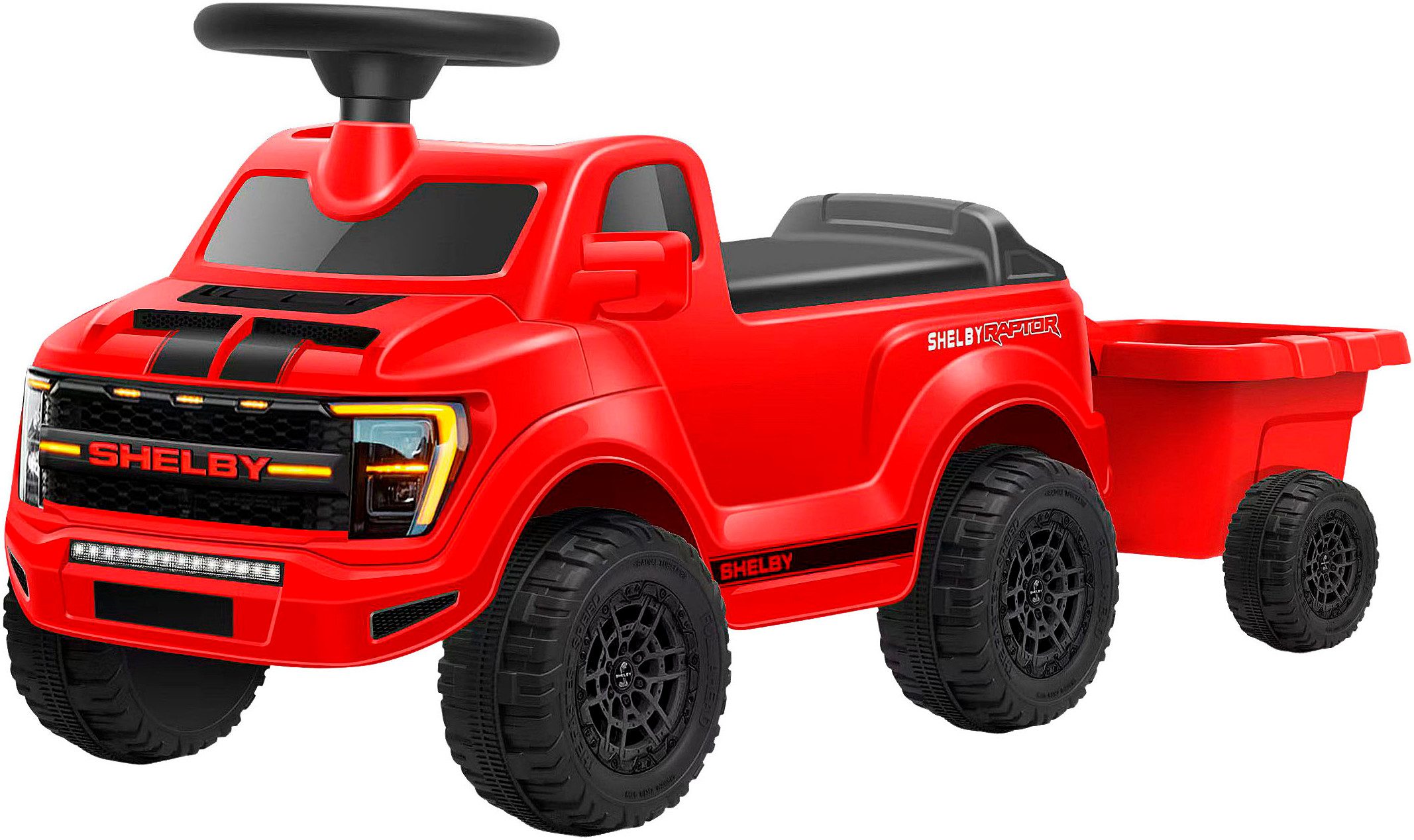 Jamara Rutscherauto Shelby Ford F-150 Raptor mit Anhänger, mit Soundeffekten