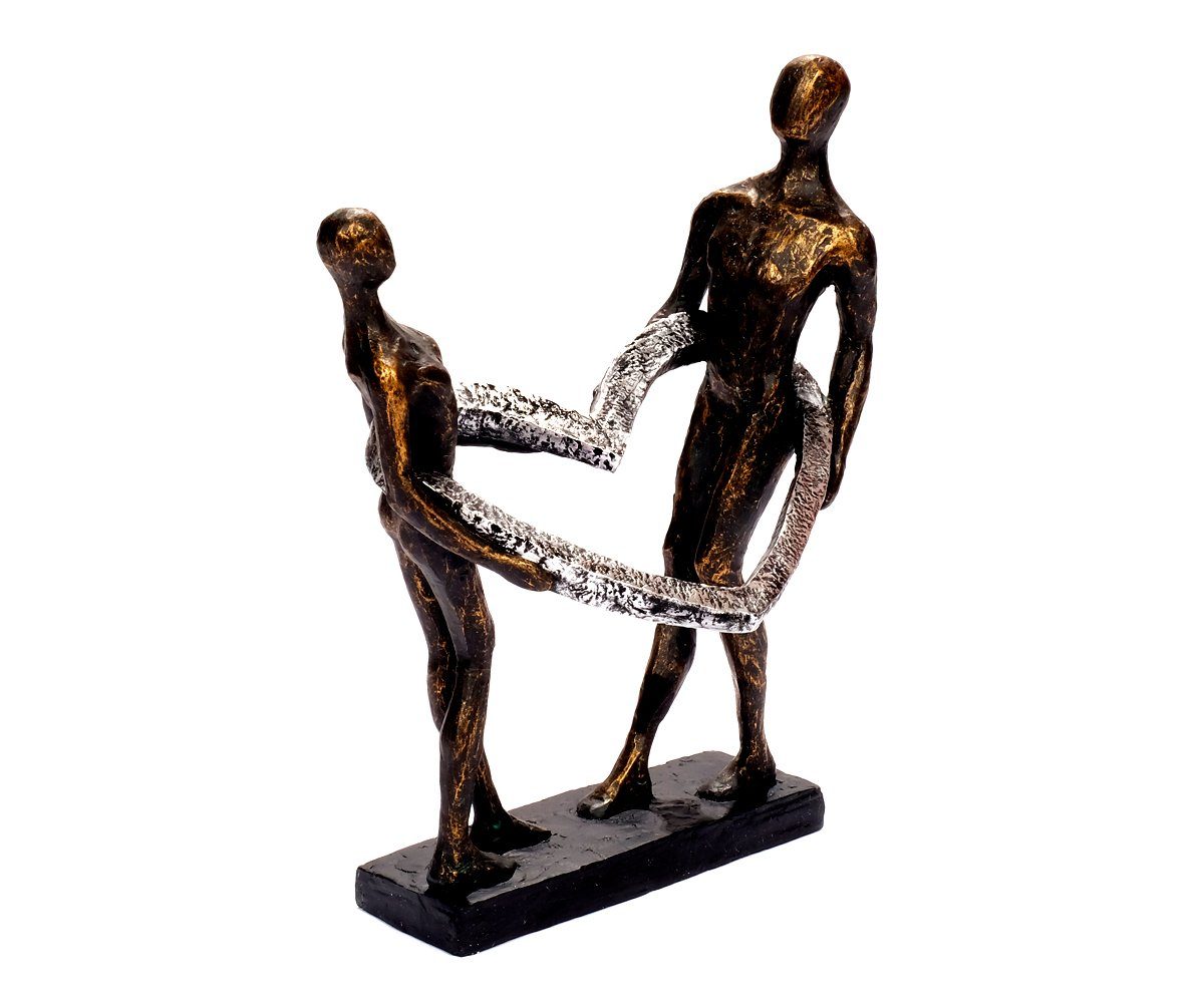 Dekofigur aus Hochzeits-Geschenk Figur Bronze Herz Design Polystone Kunst-Figur Liebespaar der Freundschaft Brillibrum Abstrakte Dekofigur Skulptur Kunststein