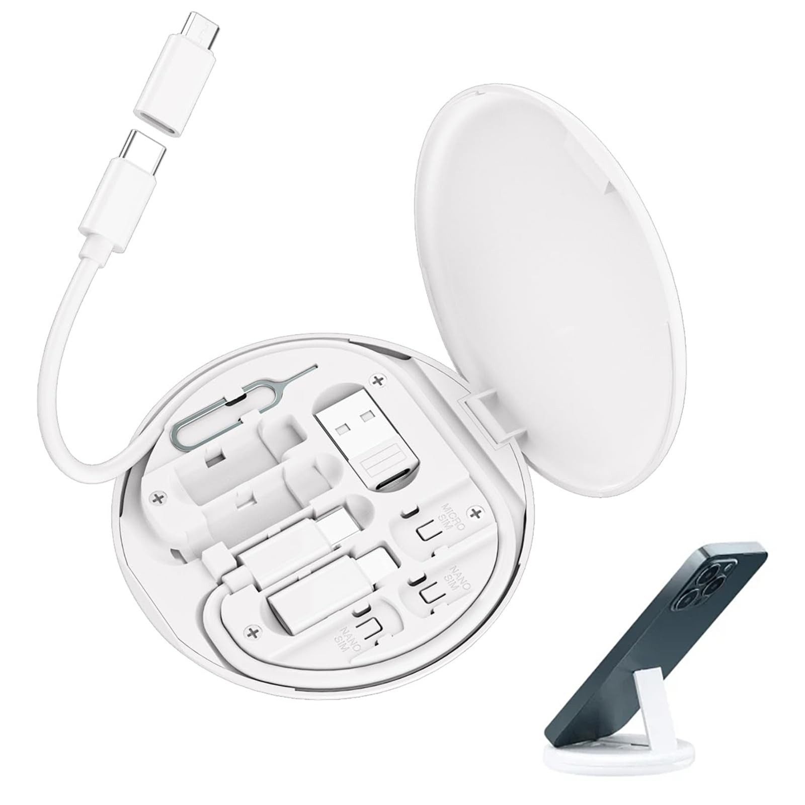 Bundviel 6in1 USB-Adapter-Set:USB-C/USB-A/Micro USB+Sim-Nadel+Lade-Datenkabel Adapter zu USB C, USB A
