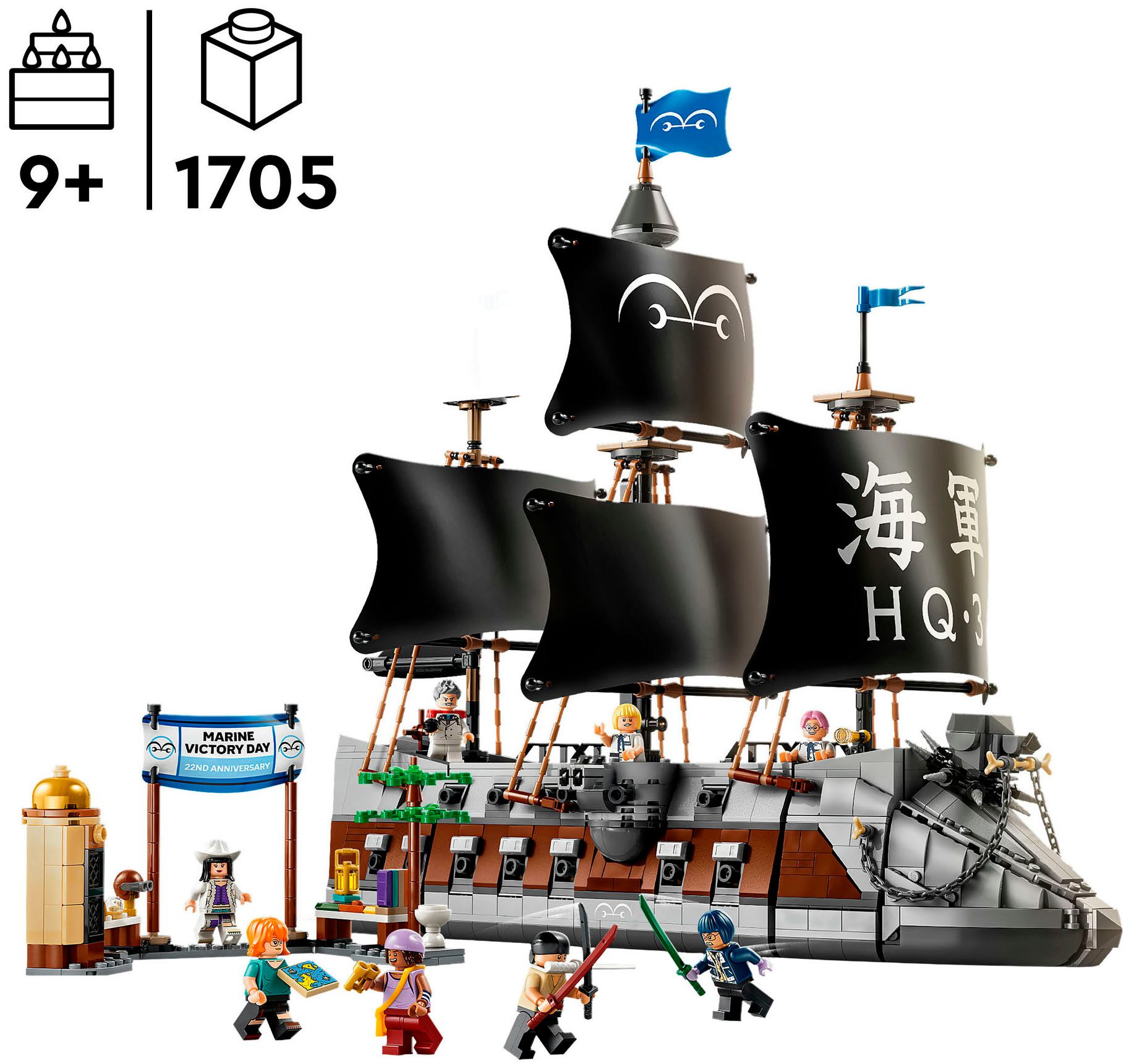 LEGO® Garps Marineschlachtschiff (75646), LEGO ONE PIECE Konstruktionsspielsteine, (1705 St), Made in Europe