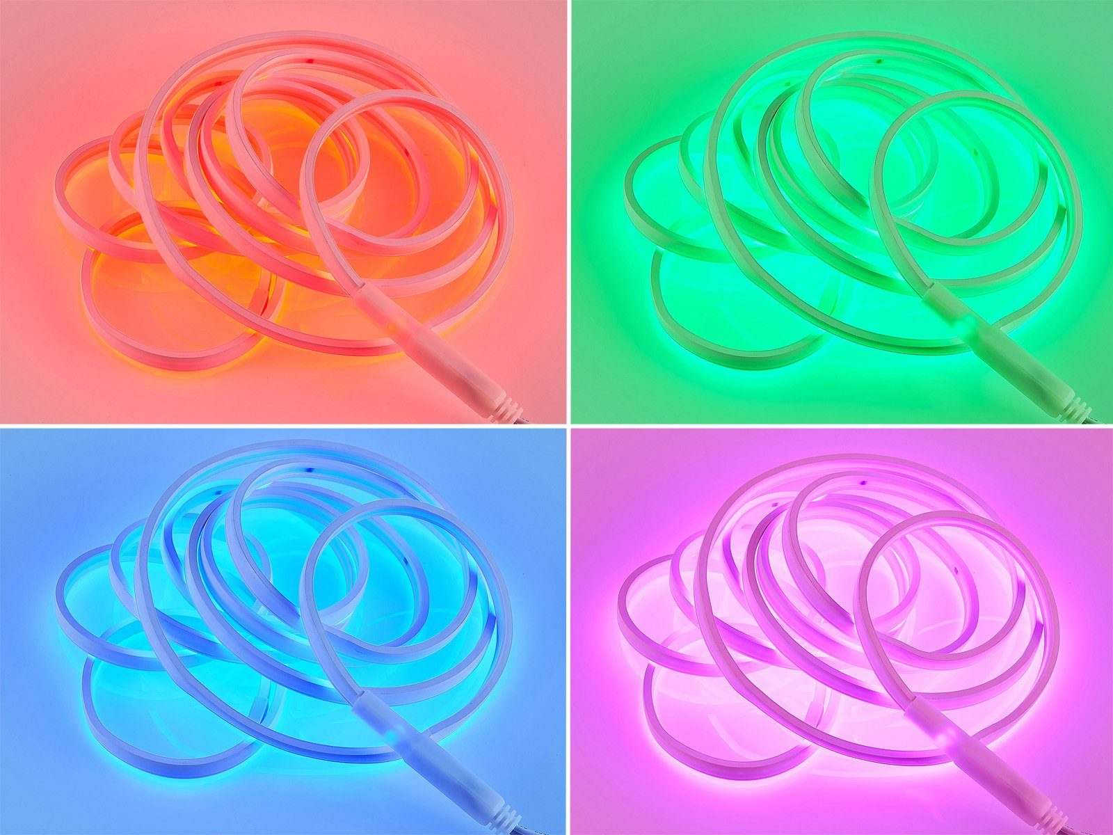 Reality Leuchten LED Stripe, RGBWW Streifen 230v selbstklebend indirekte Wand-beleuchtung Decke, 3m