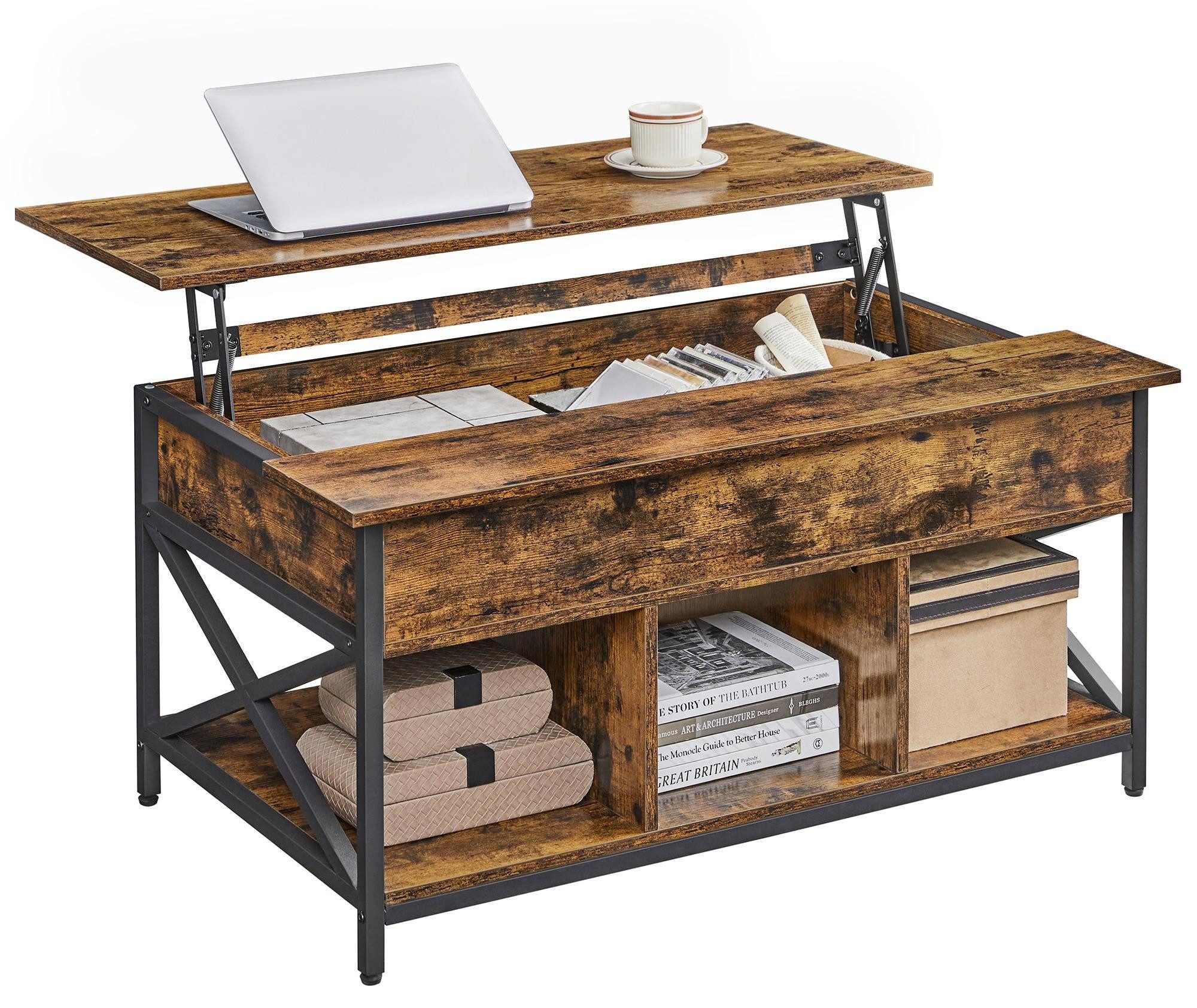 VASAGLE Couchtisch, höhenverstellbar, versteckter Stauraum, 60 x 100/120 x günstig online kaufen