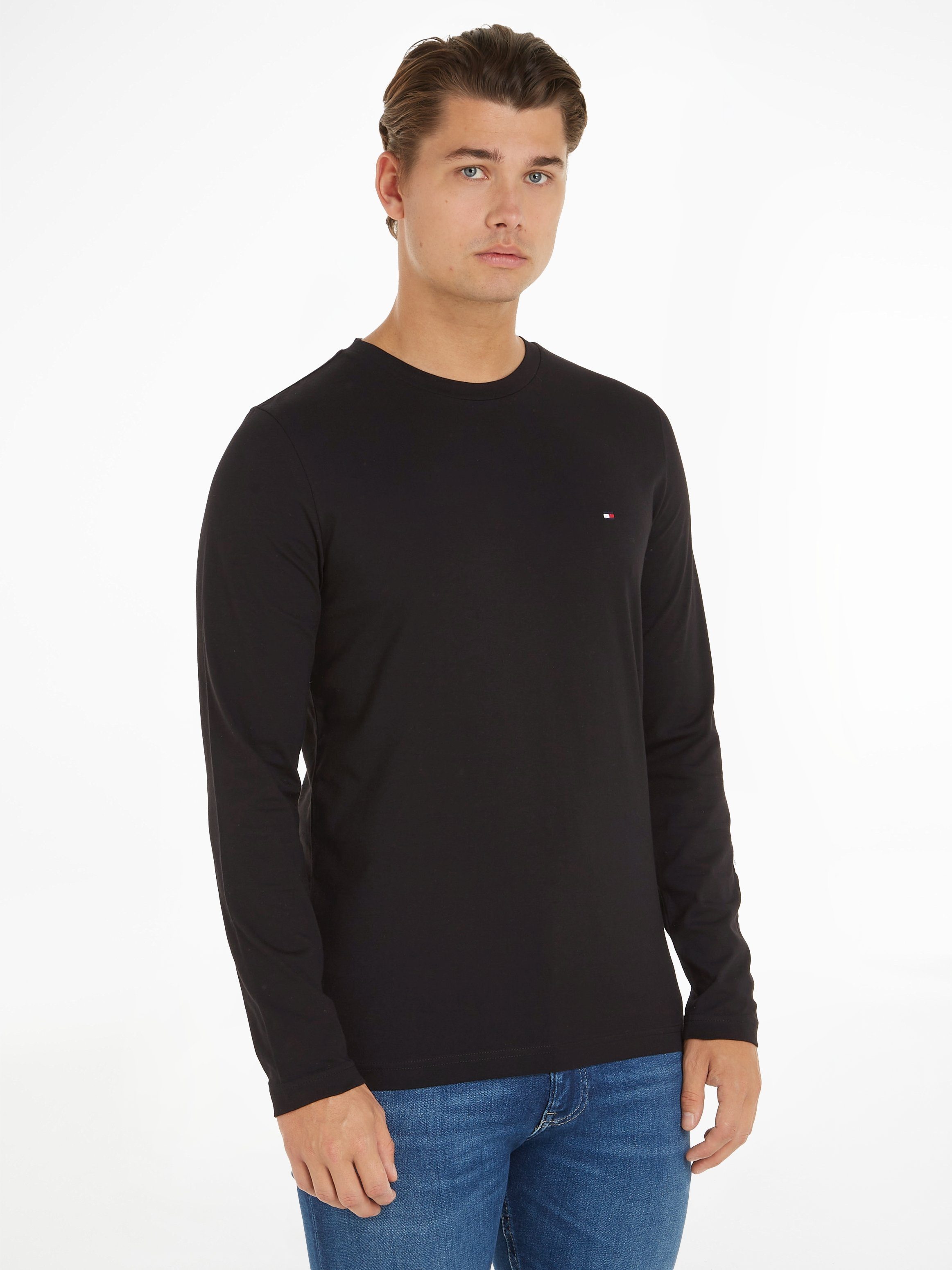 Tommy Hilfiger Longsleeve TOMMY LOGO LONG SLEEVE TEE mit Logodruck black