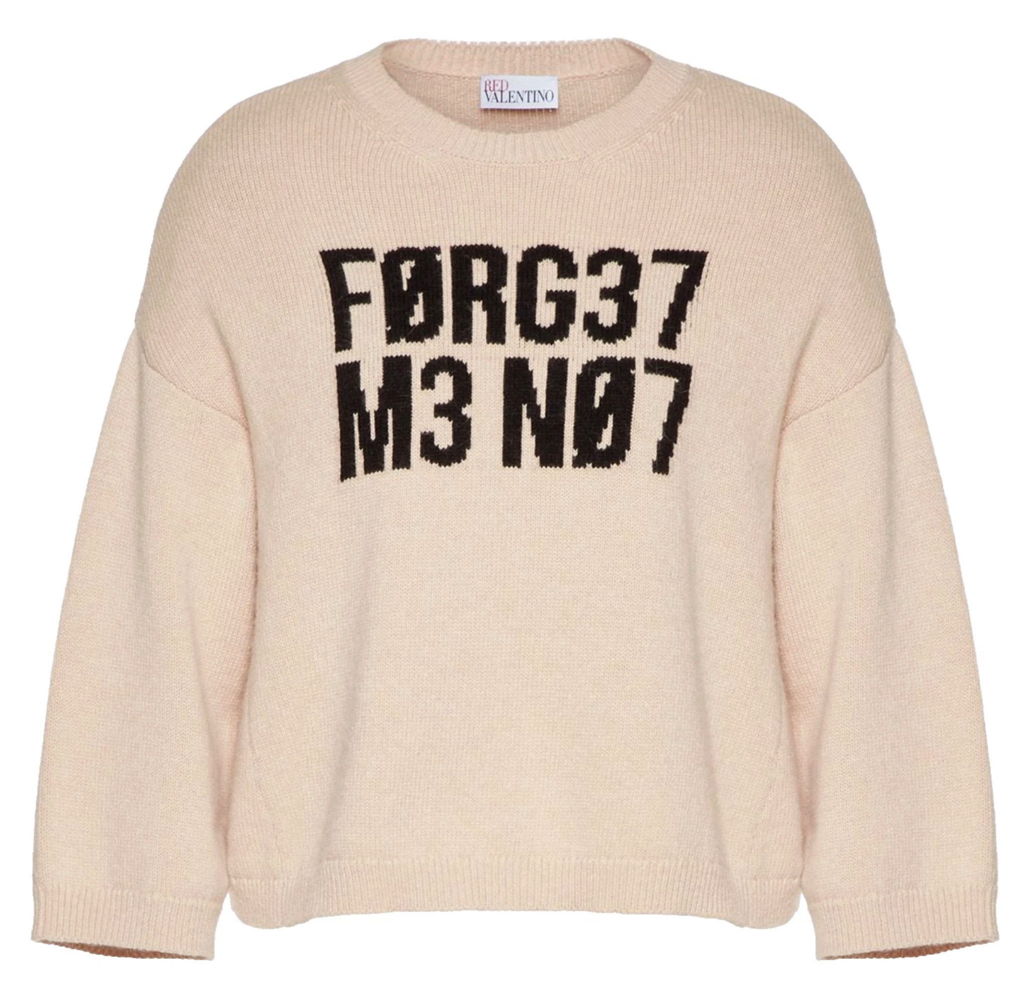 Valentino Strickpullover RED “FORGET ME NOT” Cropped Jumper Pullover Encrypted Love Notes als romantisches Signature