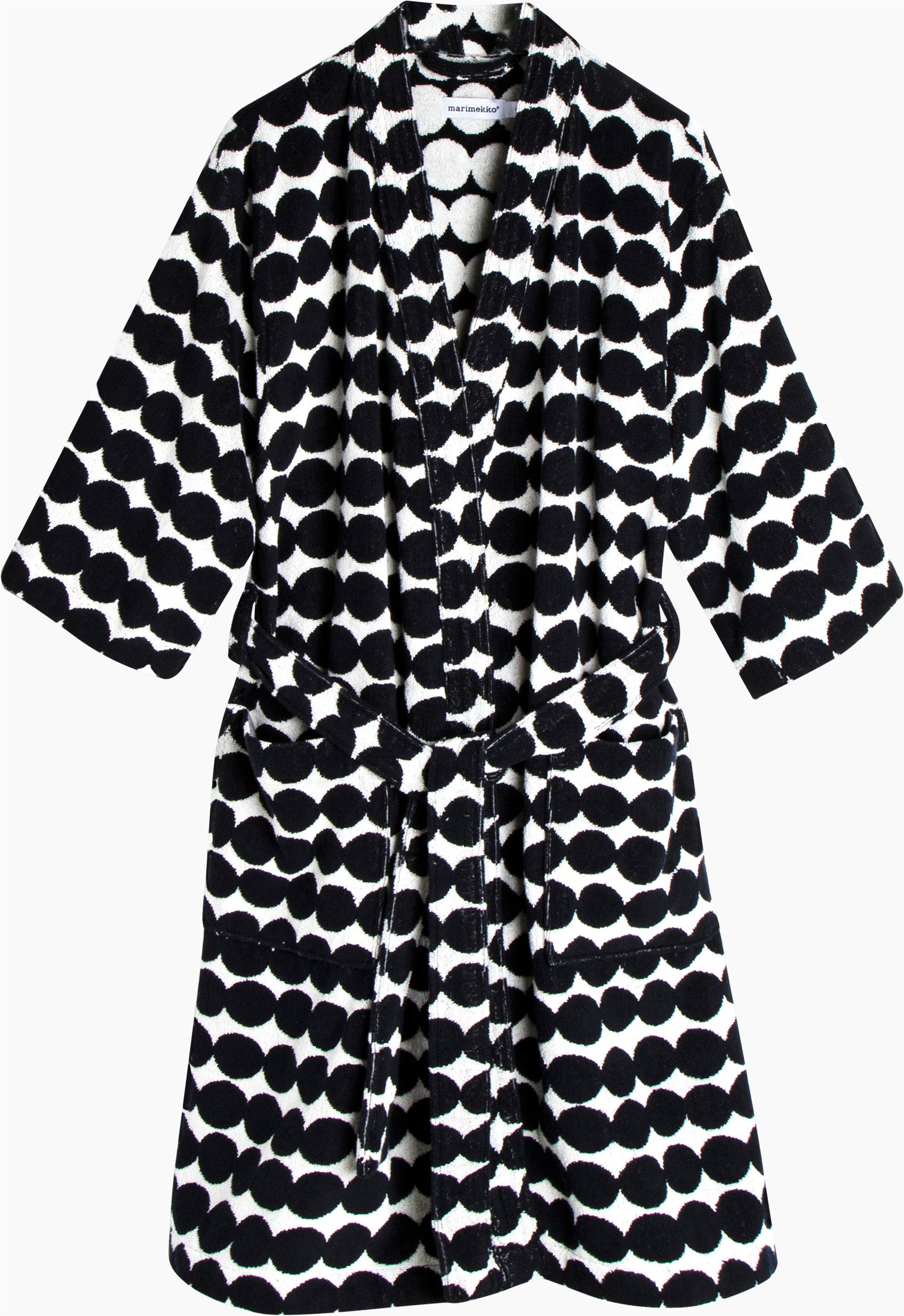 Marimekko Bademantel RÄSYMATTO, Midilänge, Baumwolle, Kimono-Kragen, Gürtel, 100% Baumwolle, angenehm weich