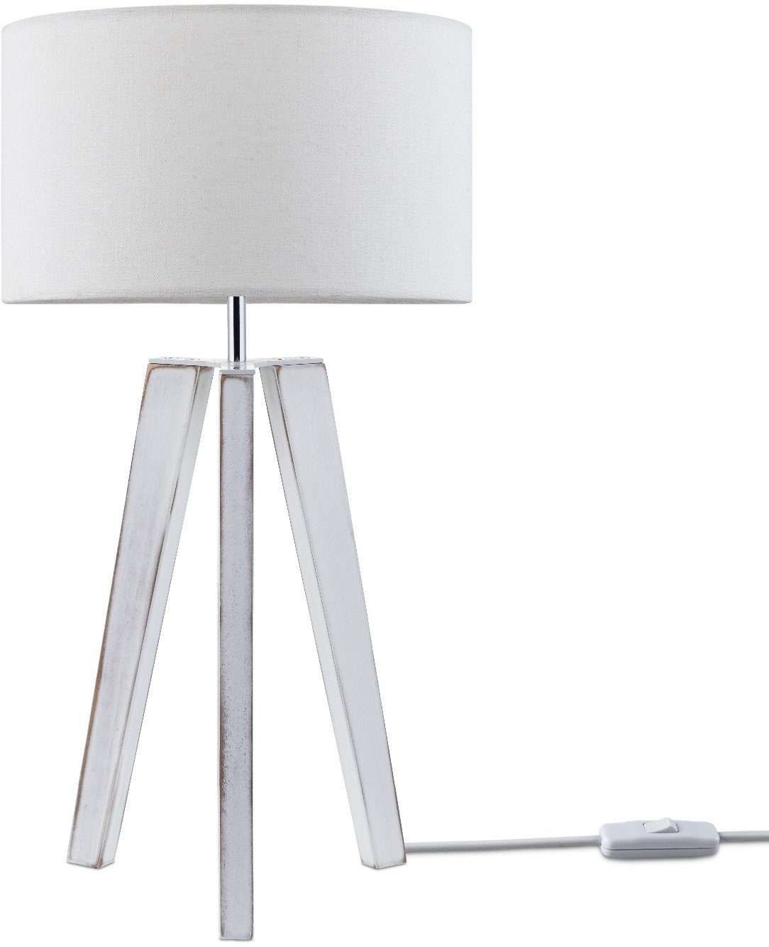 Paco Home Tischleuchte E27 Stil Stehlampe Lampe Leuchtmittel, LED Vintage Canvas Skandinavischer Color, Wohnzimmer ohne Fuß uni