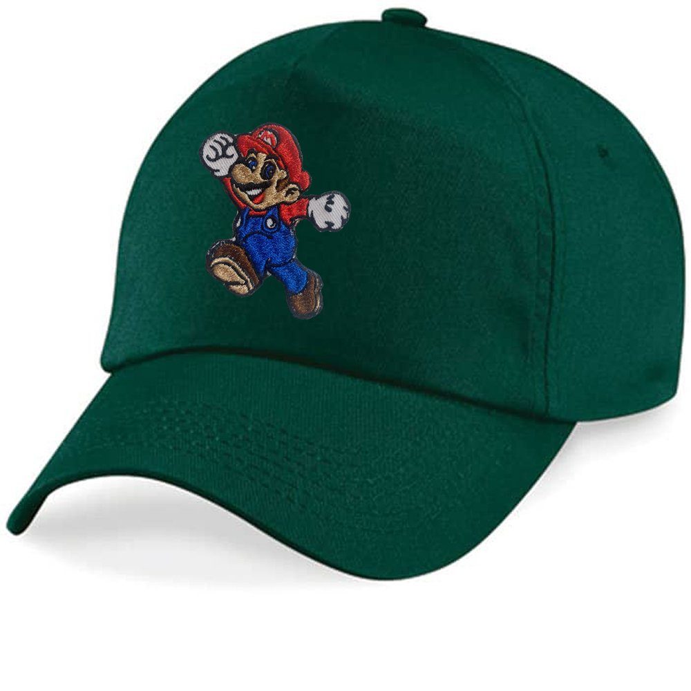 Blondie & Brownie Baseball Cap Kinder Mario Stick Patch Luigi Klempner Super Nintendo One Size Flaschengrün