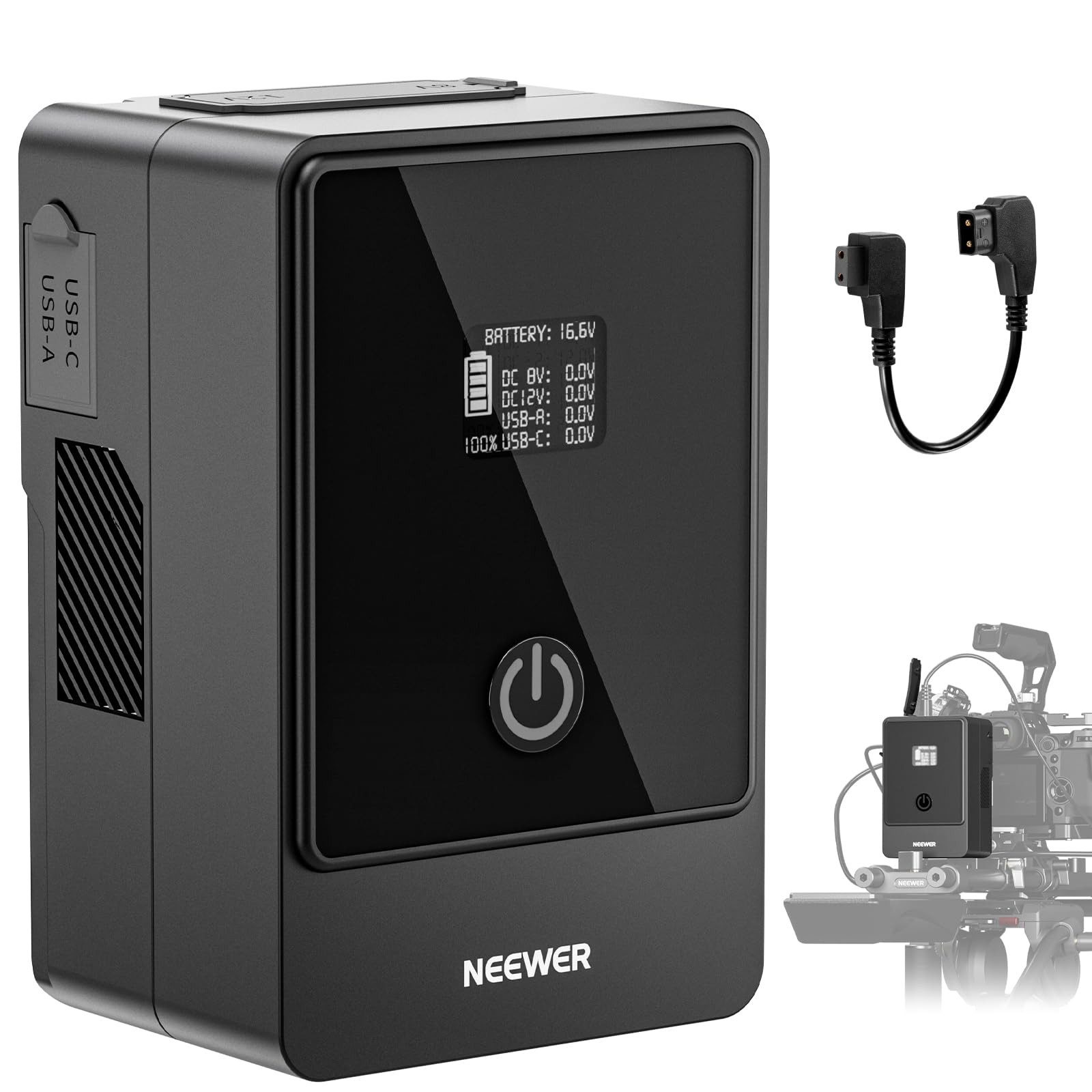 Neewer PS099E Mini V Mount Akku, 6800mAh 99Wh 14.5V Mini V Lock Akku Kamera-Akku 6800 mAh, mobiles Ladezentrum fúr Not-&Stromversorgung/Kamera/Camcorder/Monitor