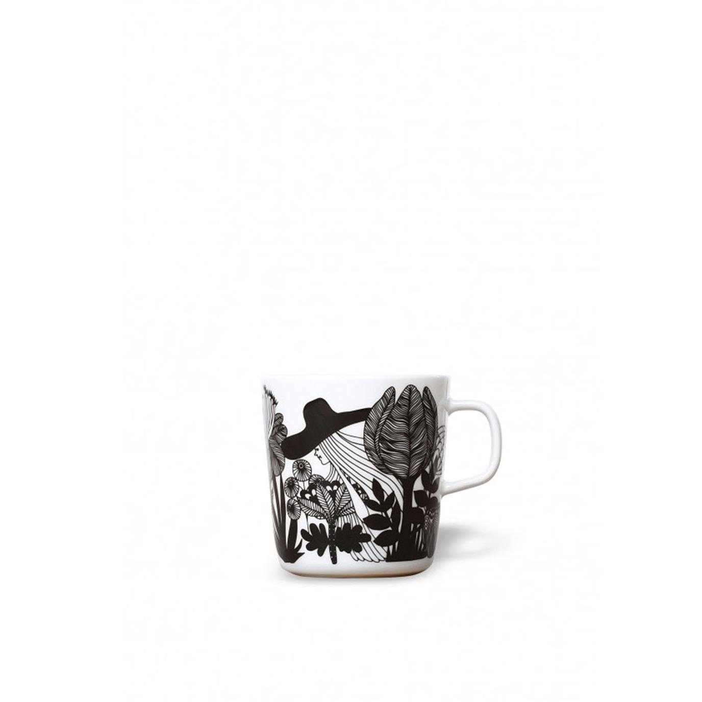 Marimekko Tasse Becher Oiva Siirtolapuutarha Schwarz-Pink-Weiß (Groß)