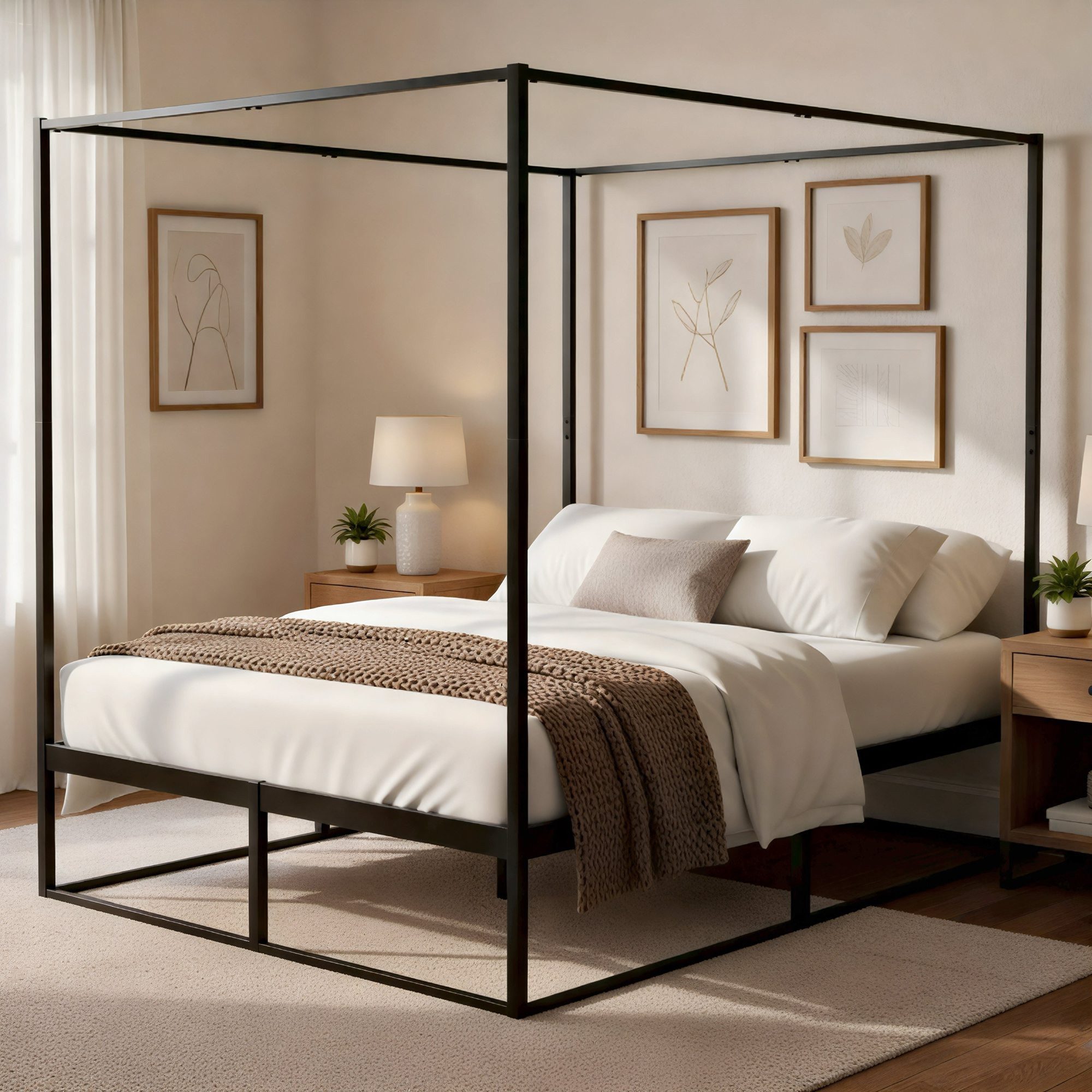 CLP Metallbett Batoni, Himmelbett aus Metall, mit Lattenrost günstig online kaufen