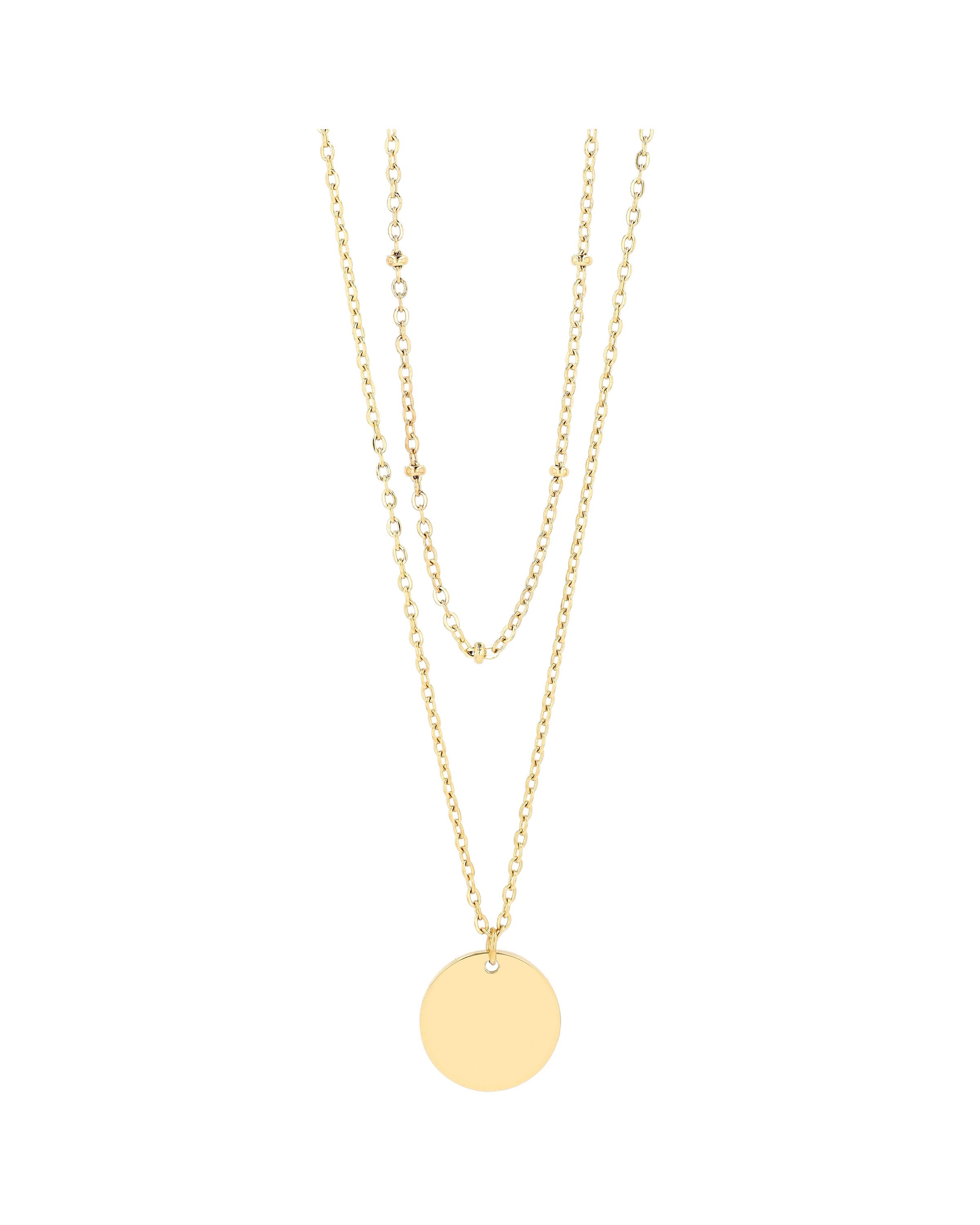 AKZENT Kette mit Anhänger "Münz" mit Münze Silber - Plättchen Kette - Minimalistisch -, Damen Kette mit AnhÃ¤nger